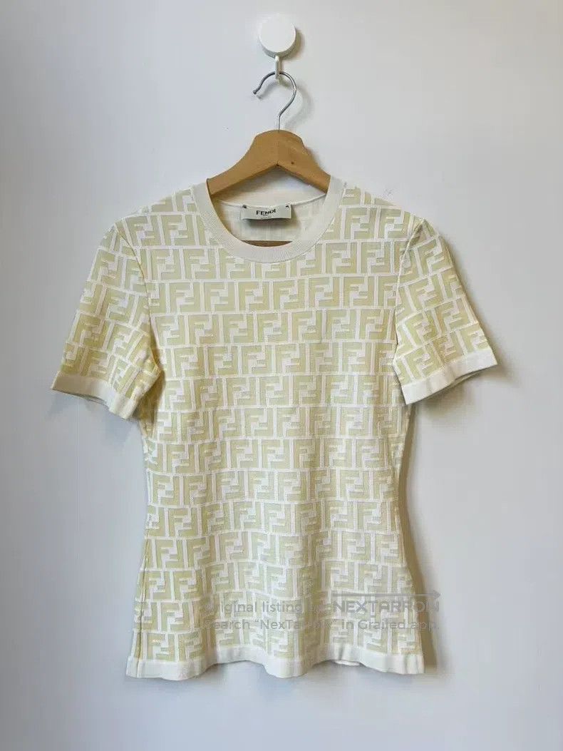 Fendi Fendi SS24 white monogrammed FF print logo short-sleeve Size XS / US 0-2 / IT 36-38 - 1 Thumbnail