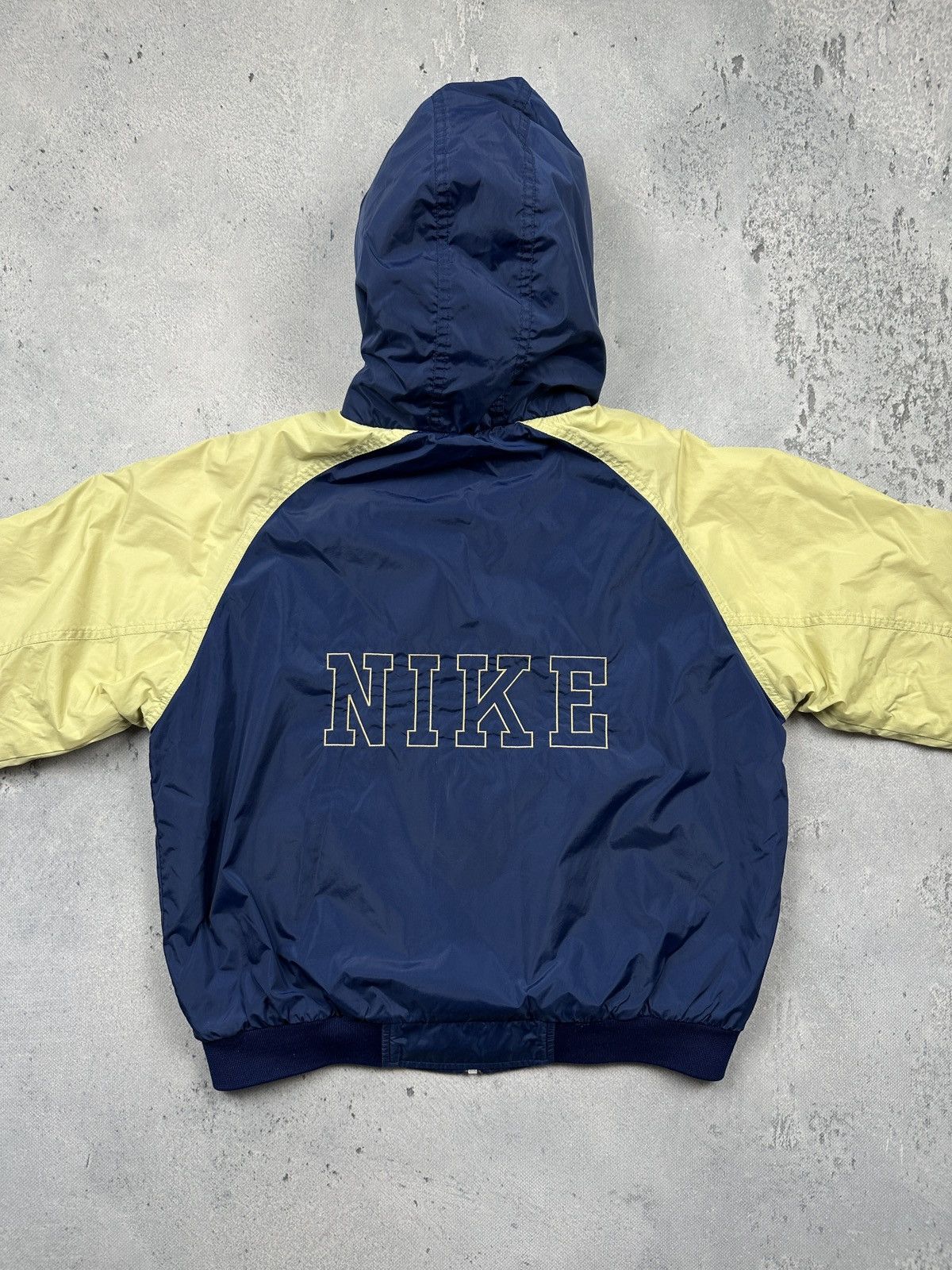 Nike Vintage Nike two-tone Hooded Jacket Blue Yellow 90s Varsity Size M / US 6-8 / IT 42-44 - 17 Thumbnail