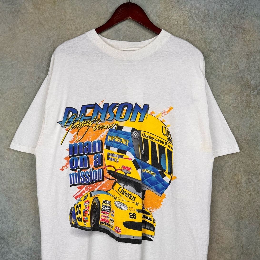 NASCAR × Vintage VTG 90s Nascar Big Print T Shirt Sz XL White Cheerios #26 Size US XL / EU 56 / 4 - 3 Thumbnail