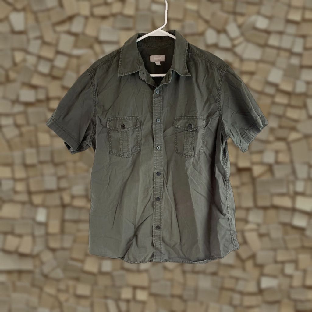 Vintage Utility Shirt Men's Large Green Duck Hunting Button Up Pockets Short Sleeve Cotton Cotton Blend Size US L / EU 52-54 / 3 - 1 Thumbnail