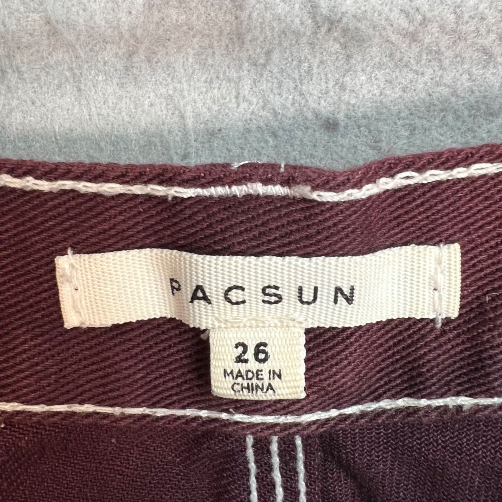 Pacsun VINTAGE PacSun Womens Pants Carpenter Straight Leg Maroon Red 100% Cotton Size 26 Size 26" / US 2 / IT 38 - 3 Thumbnail