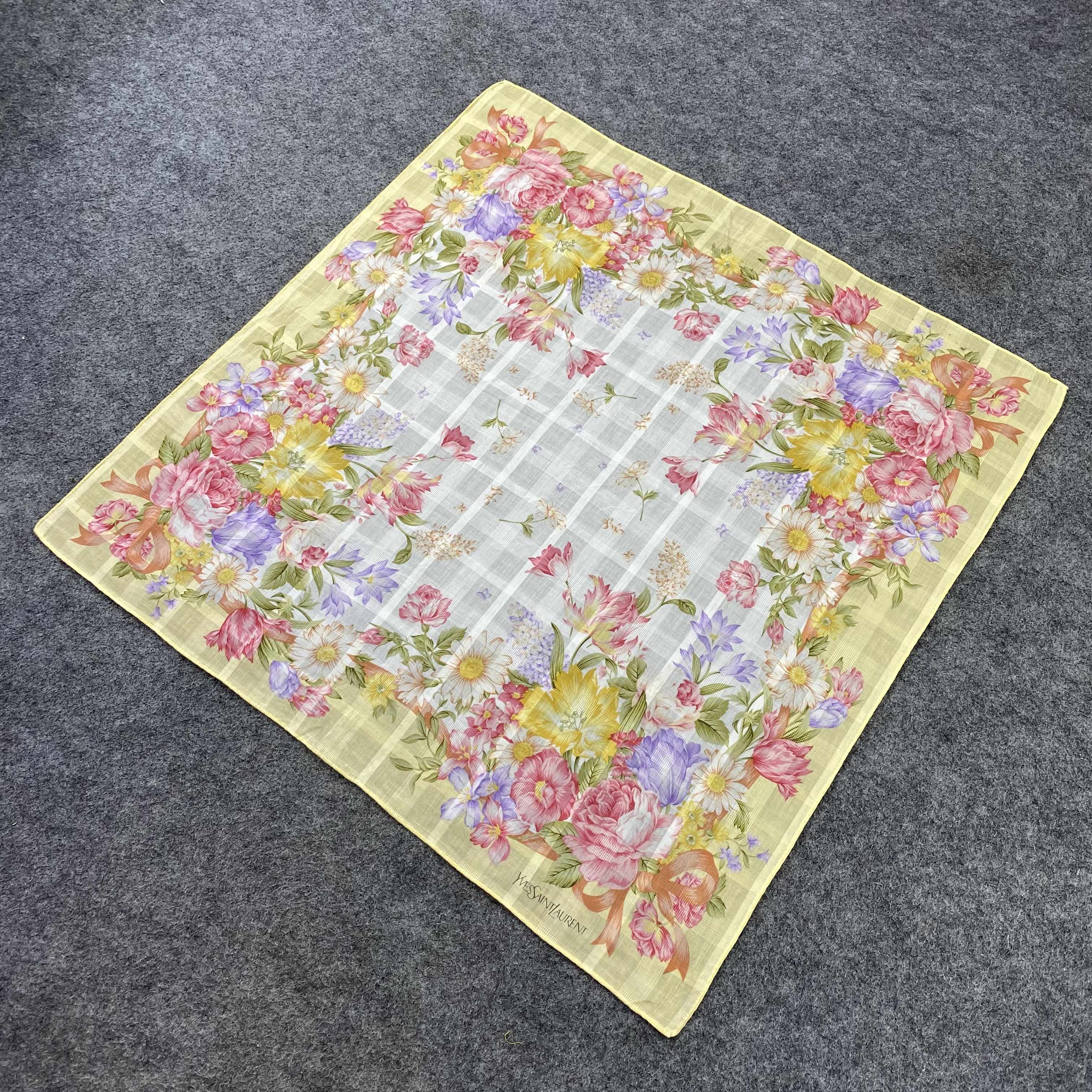 Vintage × Yves Saint Laurent Yves Saint Laurent Handkerchief /Bandana / Neckerchief-B1290 Size ONE SIZE - 4 Thumbnail