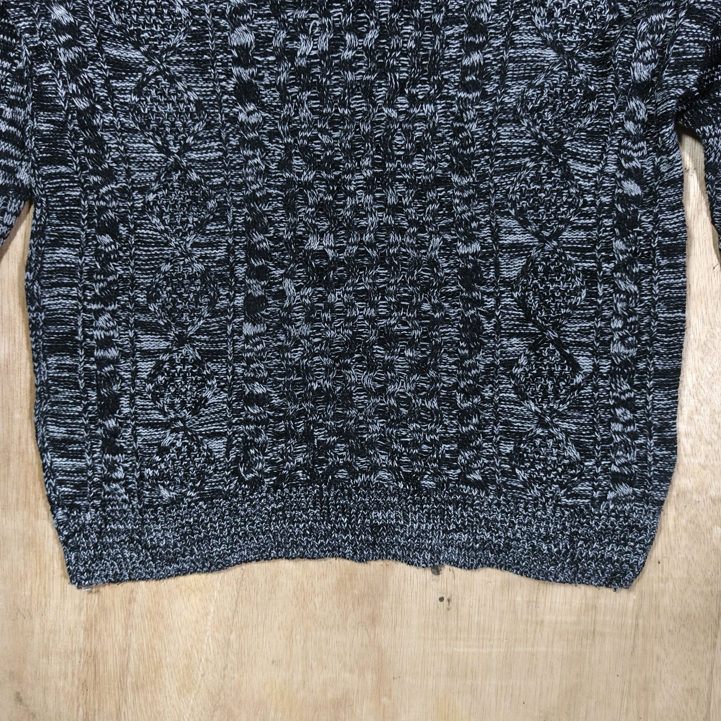 semanticdesign Semanticdesign Black&Grey Marled Cable Knitwear Size US L / EU 52-54 / 3 - 3 Thumbnail
