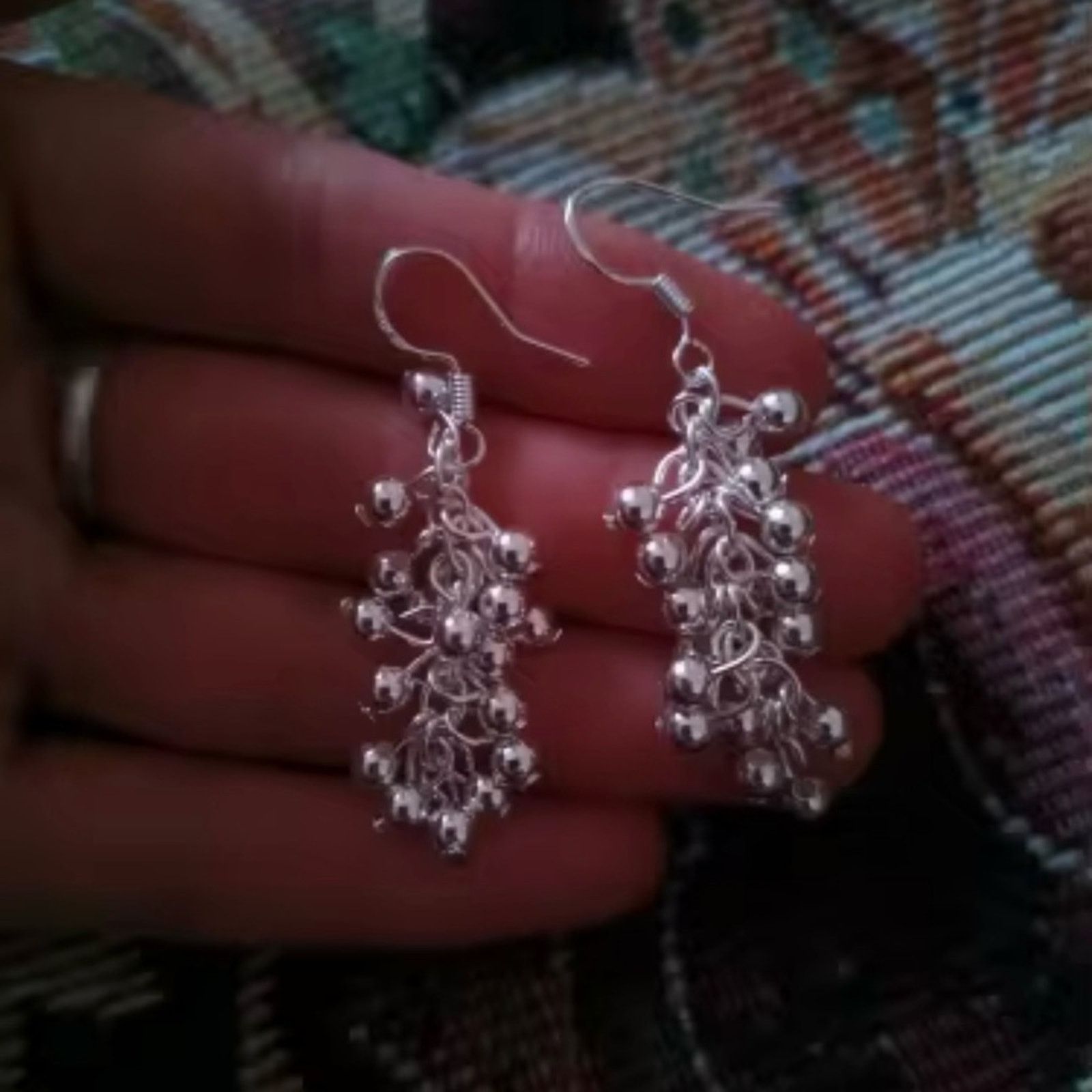 Other Sterling Silver Creative grape beads drop earrings for Woman Size ONE SIZE - 3 Thumbnail
