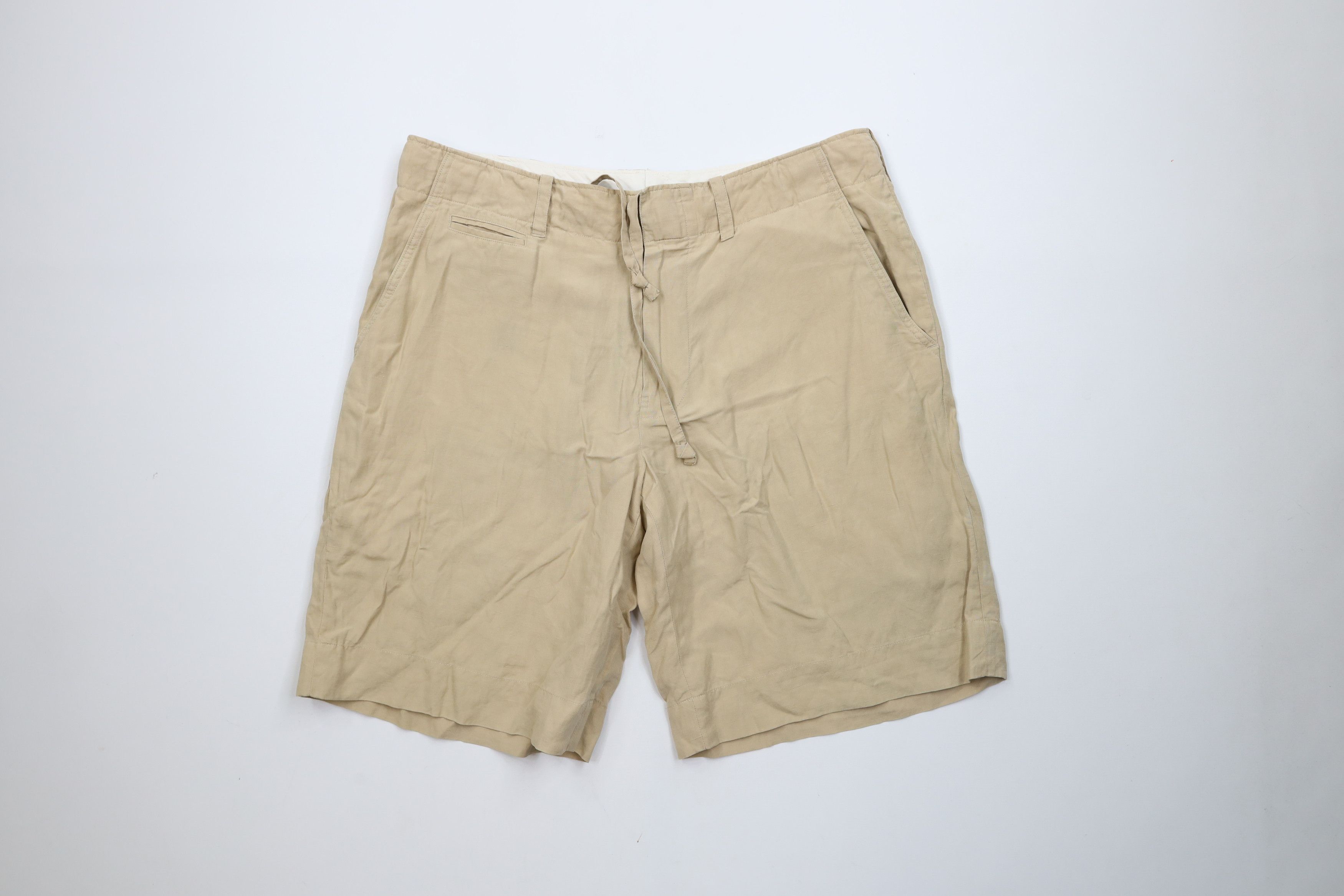 Ralph Lauren Vintage Ralph Lauren Above Knee Linen Chino Shorts Beige Size US 34 / EU 50 - 1 Thumbnail