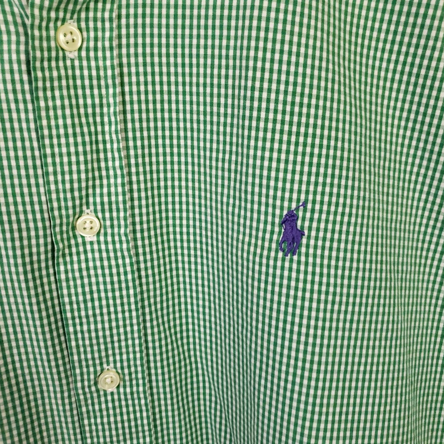 Ralph Lauren Ralph Lauren Button-Down Blake Shirt Men L Green Check Cotton Short Sleeve Button-Up Shirt Size US L / EU 52-54 / 3 - 4 Thumbnail