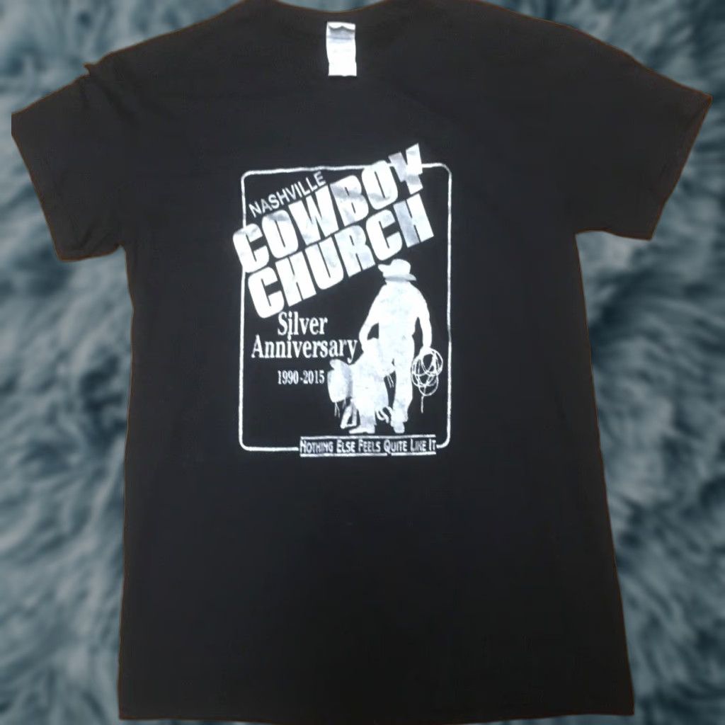 Gildan VINTAGE Cowboy Church Nashville TN Silver Anniversary T Shirt Small Country Gospel Nice Size US S / EU 44-46 / 1 - 1 Thumbnail