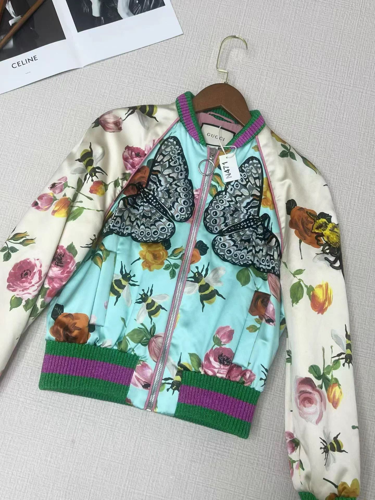 Gucci Gucci heavy print butterfly bee baseball jacket 44 Size M / US 6-8 / IT 42-44 - 3 Thumbnail