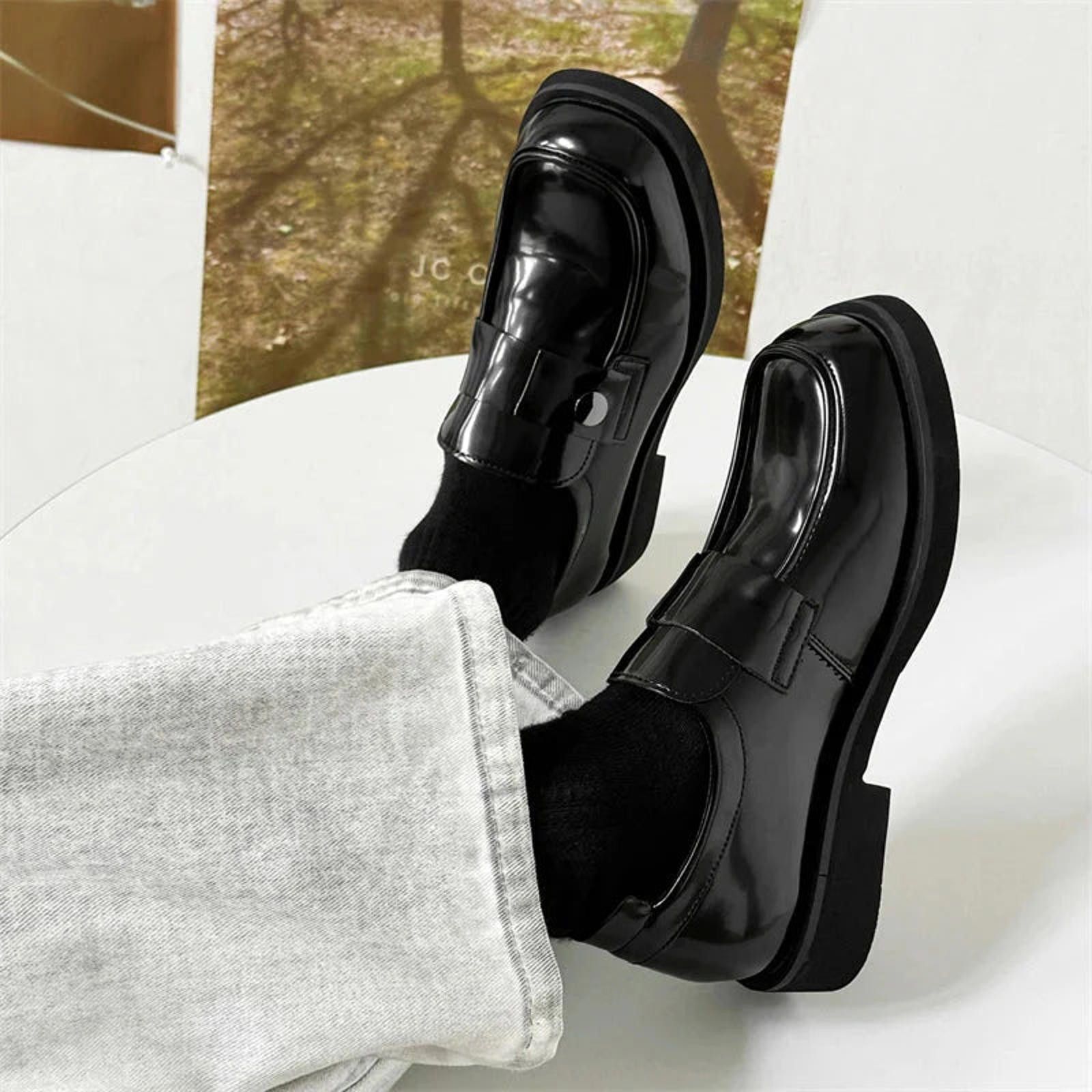 Leather Patent Box Toe Loafers Size US 11 / EU 44 - 9 Thumbnail