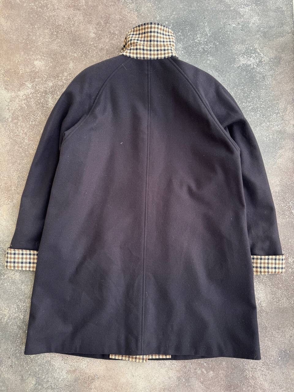 Aquascutum × Vintage 80s Aquascutum Limited Vintage Navy Wool Trench Coat Size L / US 10 / IT 46 - 4 Thumbnail