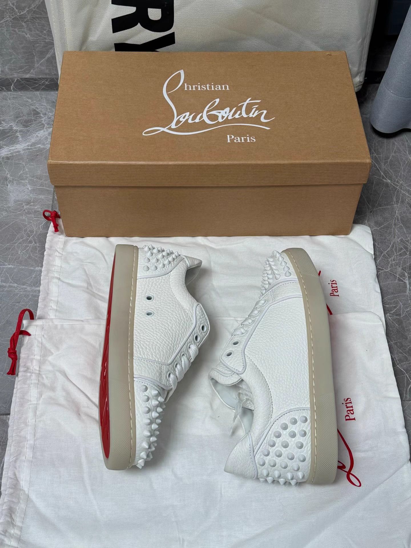 Christian Louboutin Christian Louboutin White Sneakers with Red Sole K6 Size US 6 / IT 36 - 7 Thumbnail