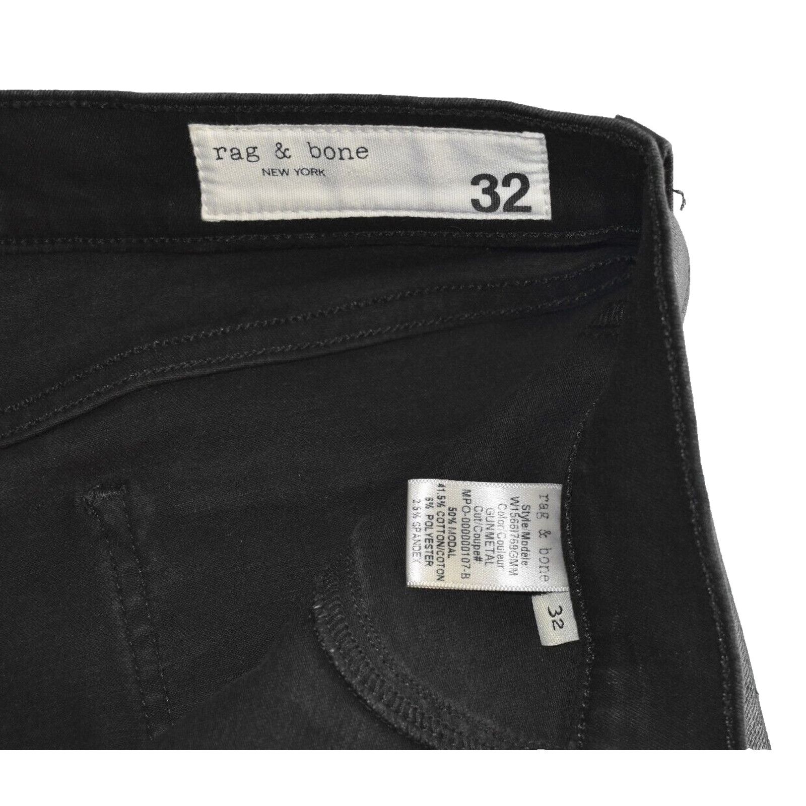 Rag & Bone RAG & BONE Stretch Gun Metal High Rise Skinny Jeans 32 $250 Size 32" / US 10 / IT 46 - 5 Thumbnail