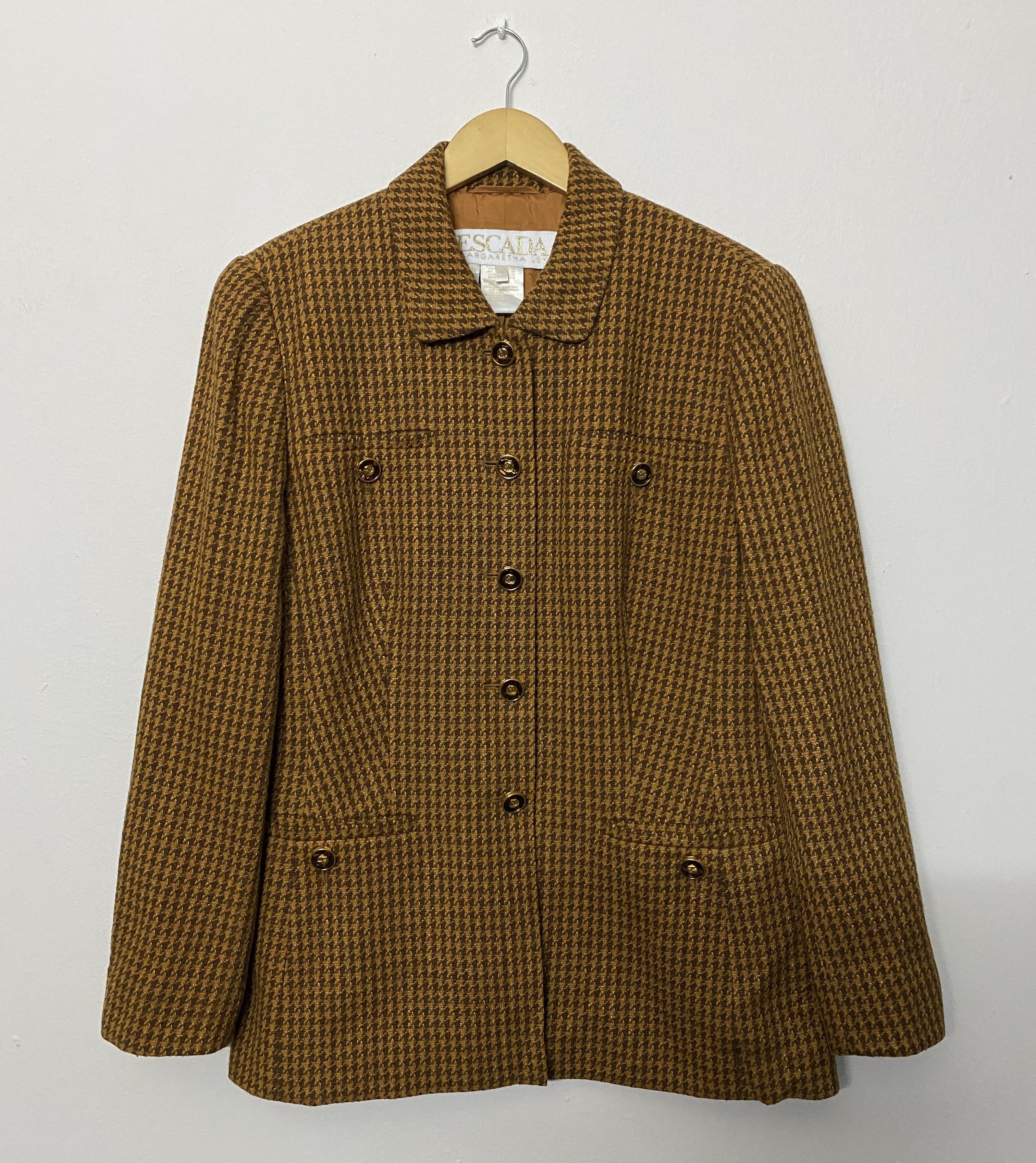 Escada Archive Escada Zegna Wool Silk Houndstooth Blazer Jacket Size M / US 6-8 / IT 42-44 - 1 Thumbnail