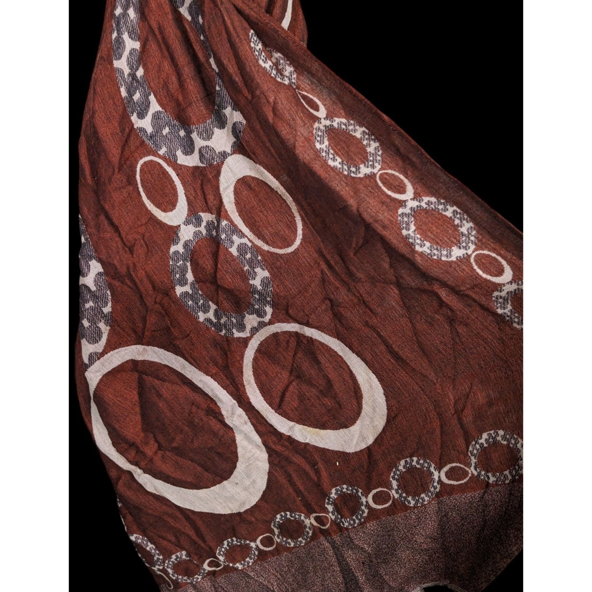 Other Pashmina Rust And Cream Bubble Print Scarf Size ONE SIZE - 3 Thumbnail