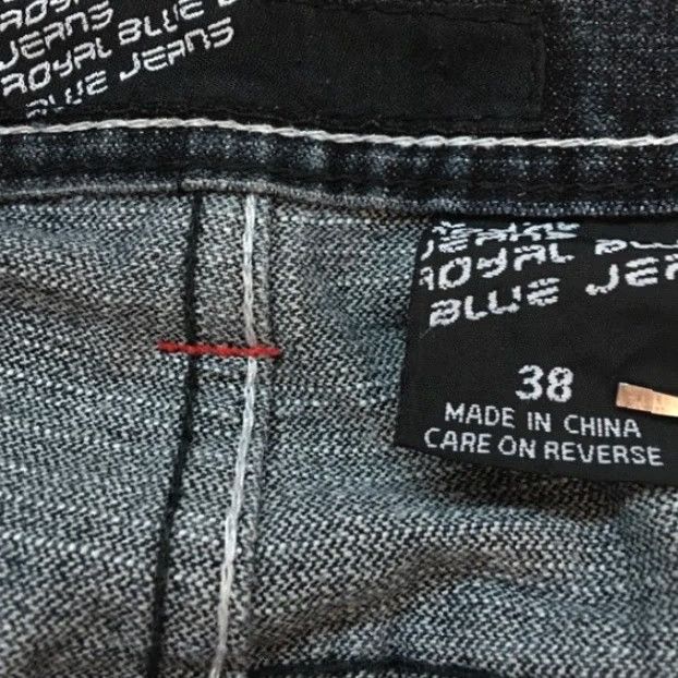 Denime Royal Blue Stonewashed Denim Cropped Jeans Women's 38 Regular Blue Cropped 5-Pocket High Rise Vintage Jeans Womens Size 26" / US 2 / IT 38 - 6 Thumbnail