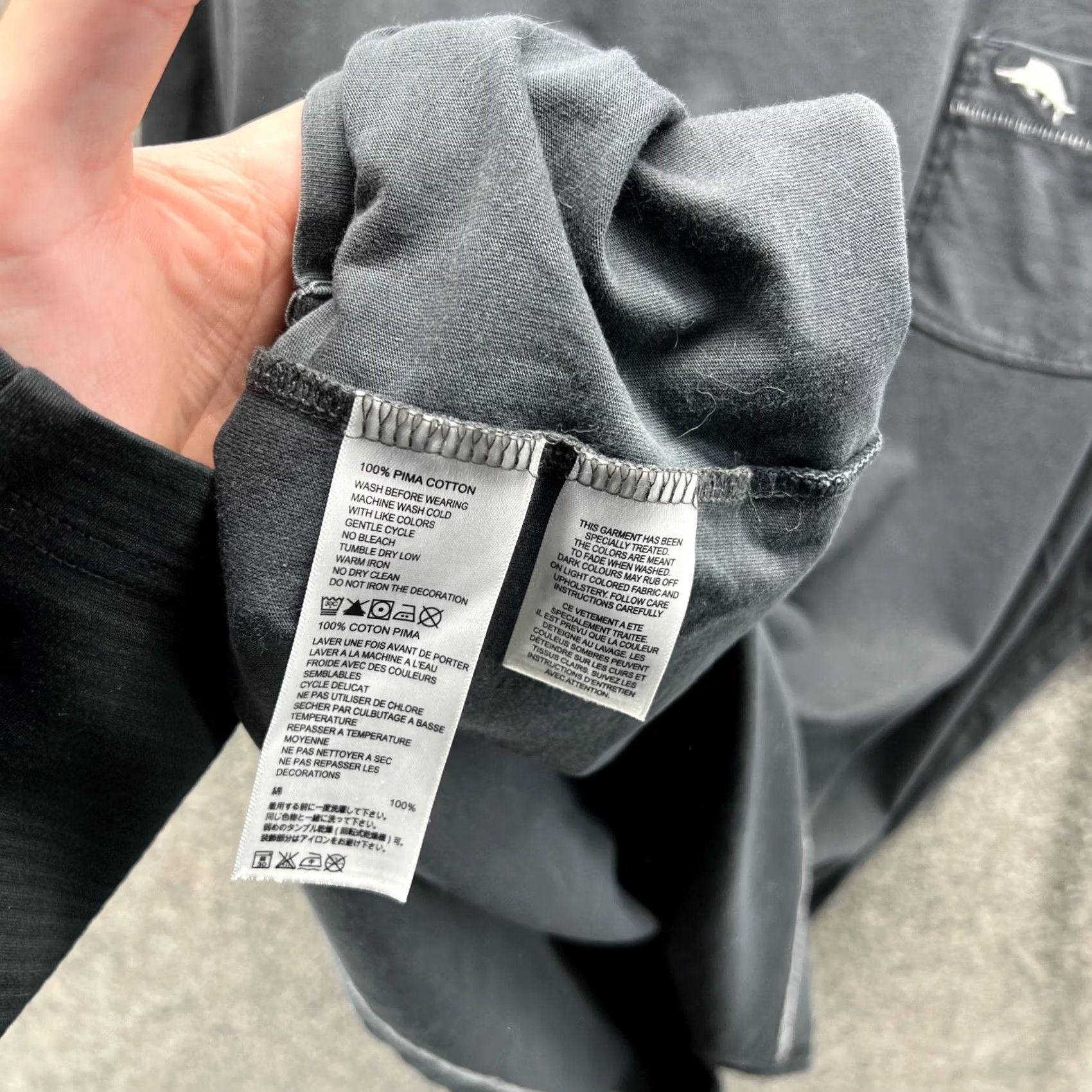 Tommy Bahama Tommy Bahama Mens Large Grey Crewneck Relax Pima Cotton Marlin Pocket Tee Size US L / EU 52-54 / 3 - 3 Thumbnail