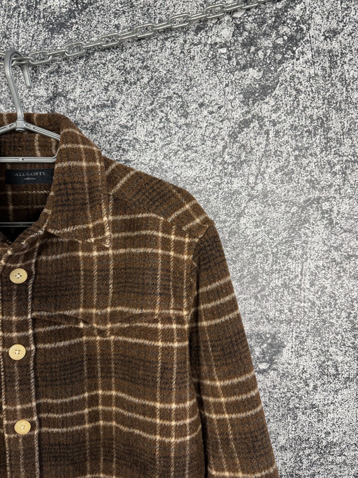Allsaints Allsaints Nikko Long Sleeve Overshirt Heavyweight Shirt Sz M Size US M / EU 48-50 / 2 - 2 Thumbnail