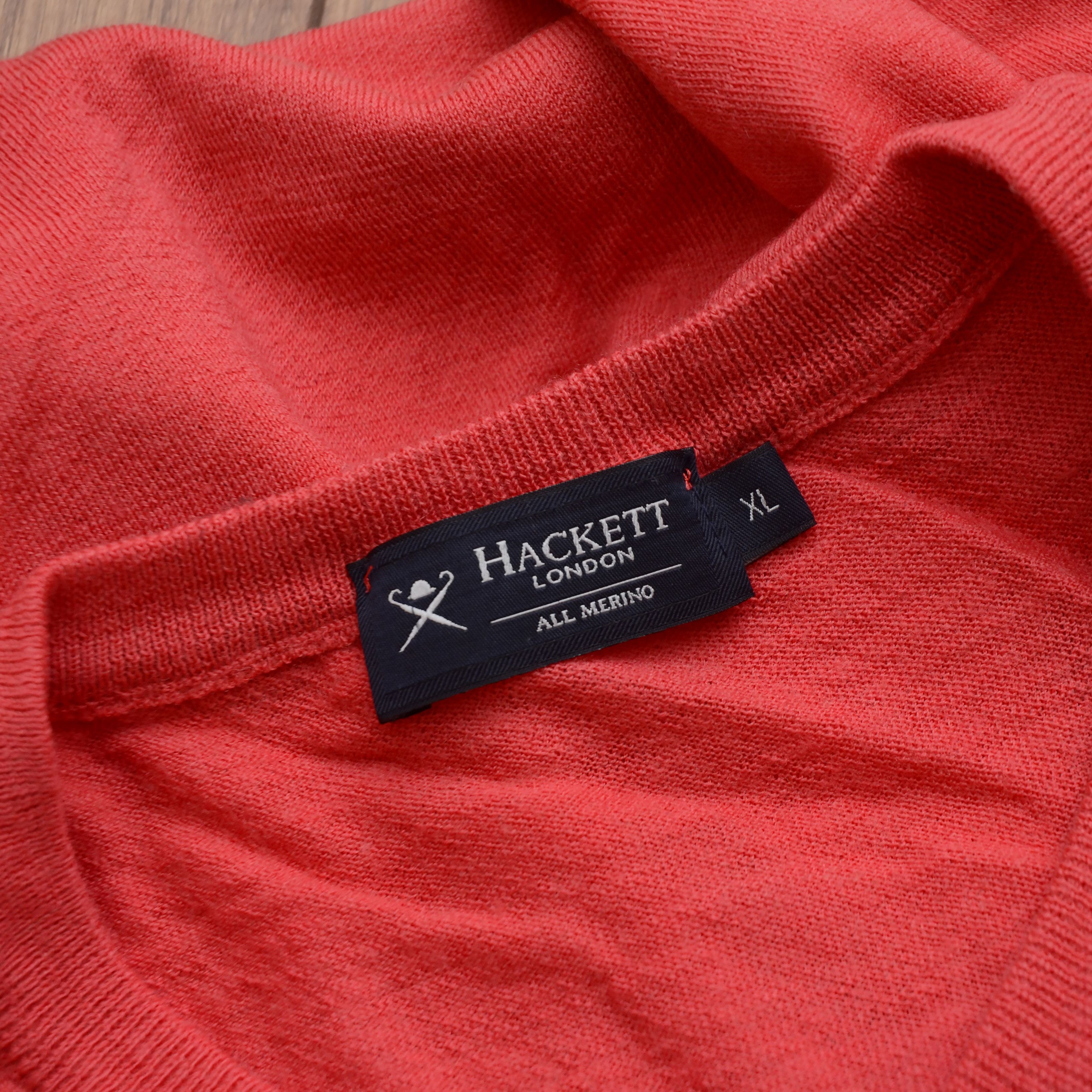 Hackett Hackett London 100% Merino Wool Crew V-Neck Jumper Size US L / EU 52-54 / 3 - 11 Thumbnail