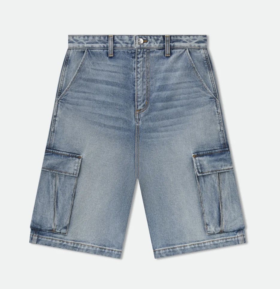 RHUDE Cargo Denim Baggy Short Size Large ‘Bay Indigo’ Logo