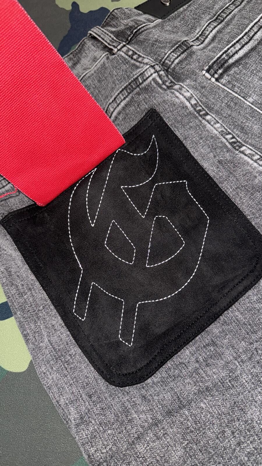 Godspeed Godspeed Grey Patchwork V2 Denim Men's Shorts Size US 38 / EU 54 - 5 Thumbnail