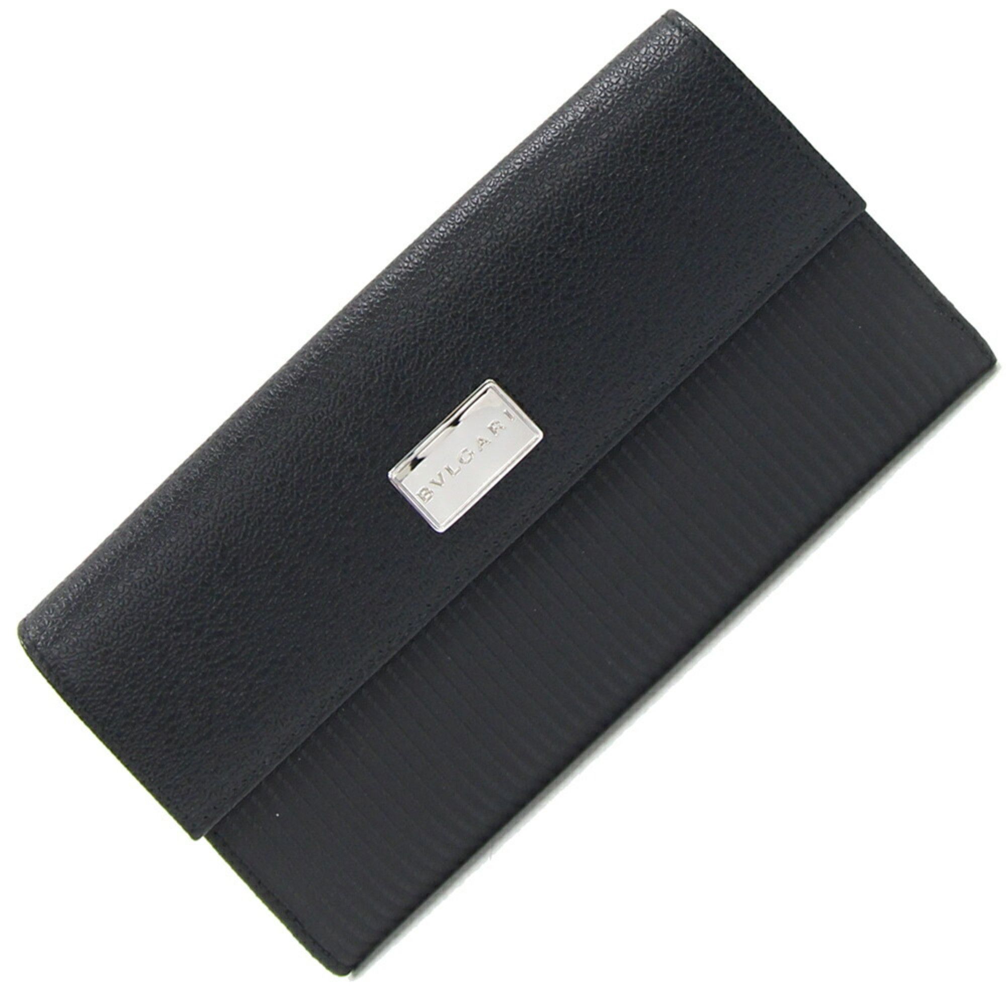 Bvlgari BVLGARI W Long Wallet Millerige 25556 Black Leather Coated Canvas Tri-fold Men's Double Opening Size ONE SIZE - 1 Thumbnail