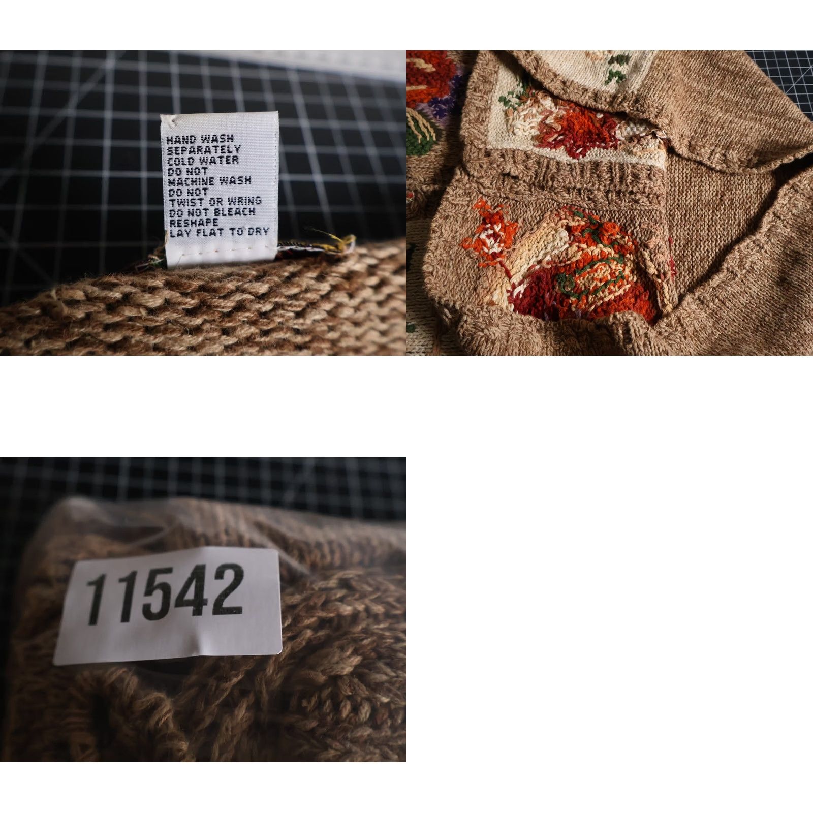 Vintage VINTAGE Heirloom Collectibles Cardigan Women’s Medium Beige Embroidered Autumn Harvest Knit Sweater Size M / US 6-8 / IT 42-44 - 9 Thumbnail