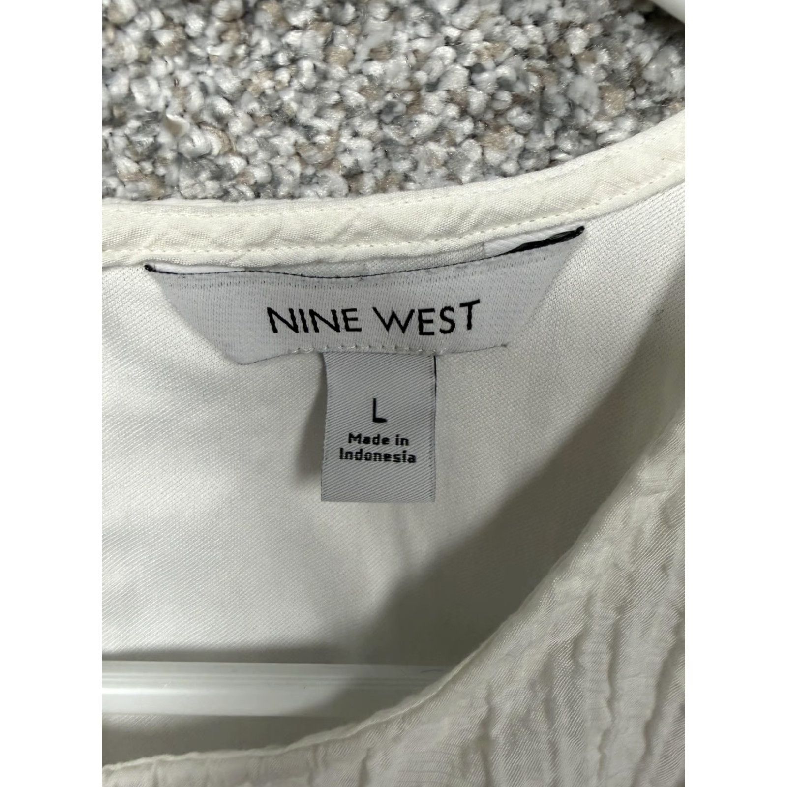 Nine West Nine West Dress L Women Midi Sleeveless White Solid Round Neck Casual Vintage No Nine West Size L / US 10 / IT 46 - 4 Thumbnail