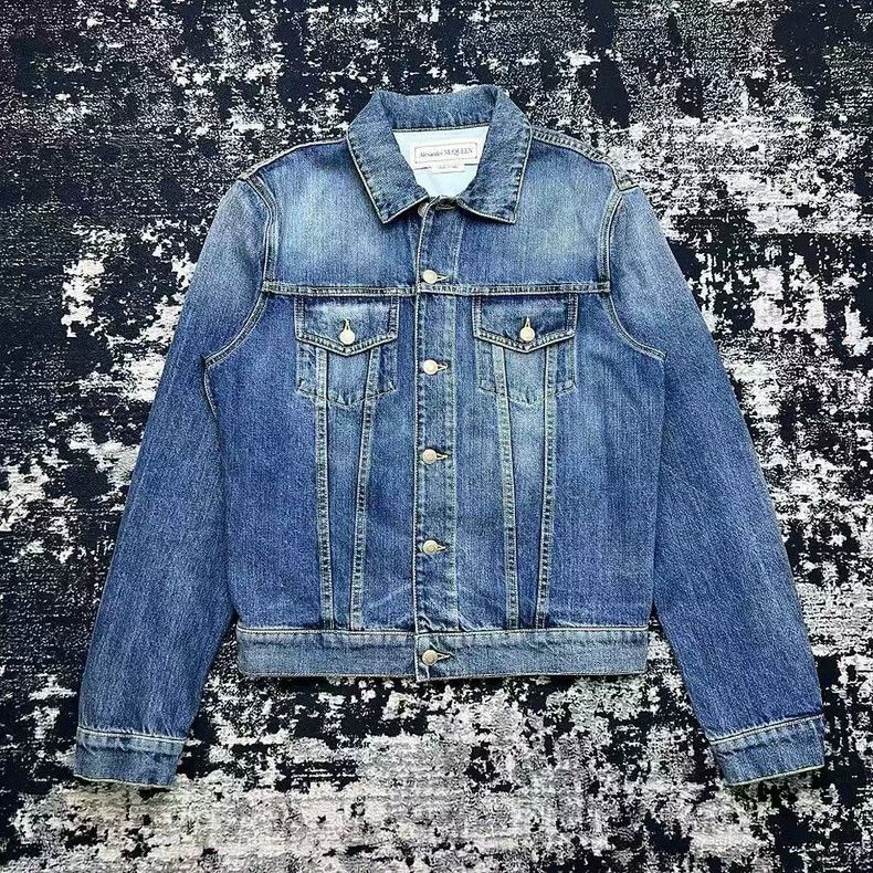 Alexander McQueen Alexander Mcqueen SS23 Washed Single-breasted Denim Jacket Size US S / EU 44-46 / 1 - 1 Thumbnail