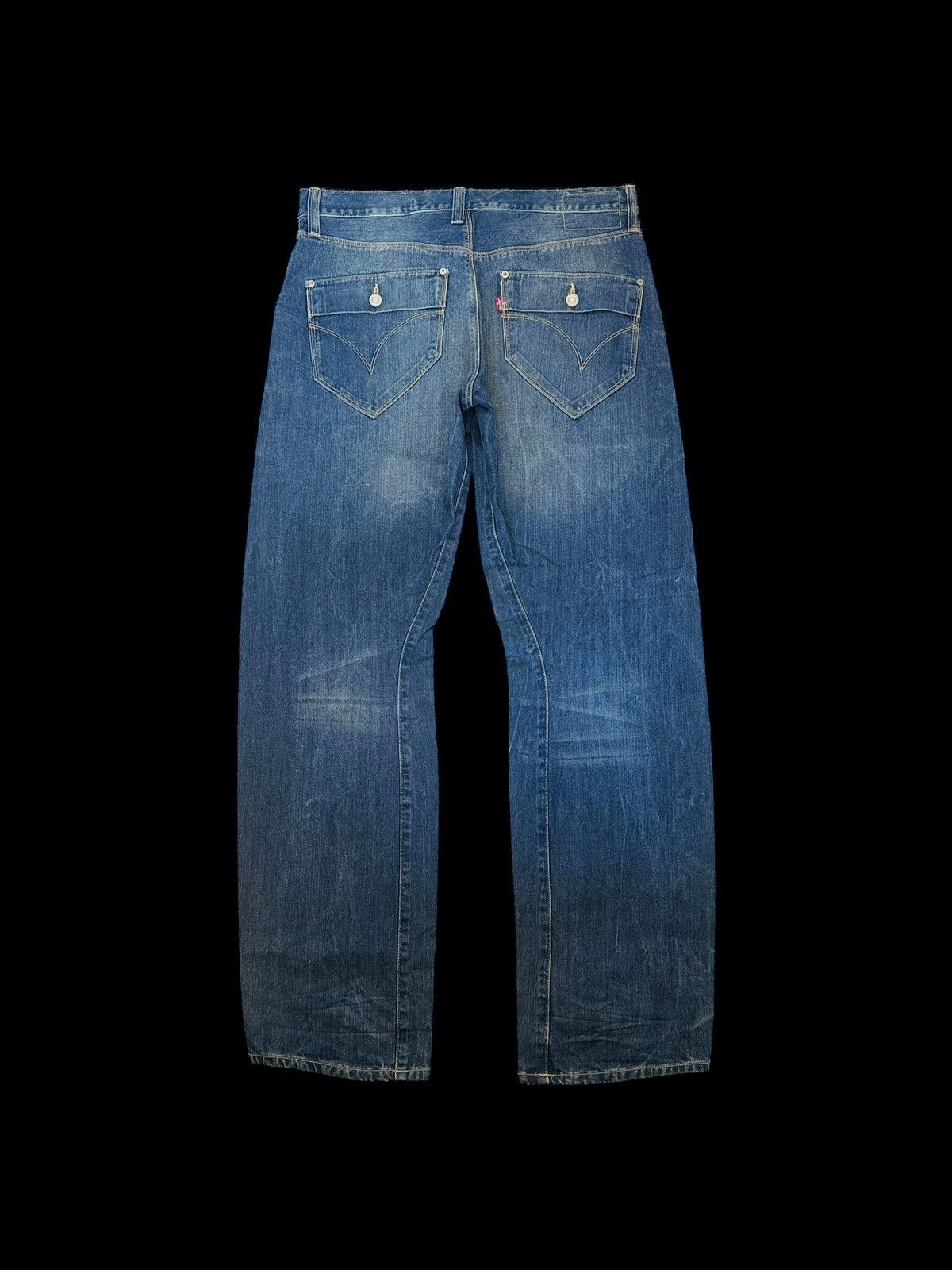 Levi's Levi’s Engineered Navy Washed Baggy Flared Denim Jeans Y2K Size US 32 / EU 48 - 1 Thumbnail