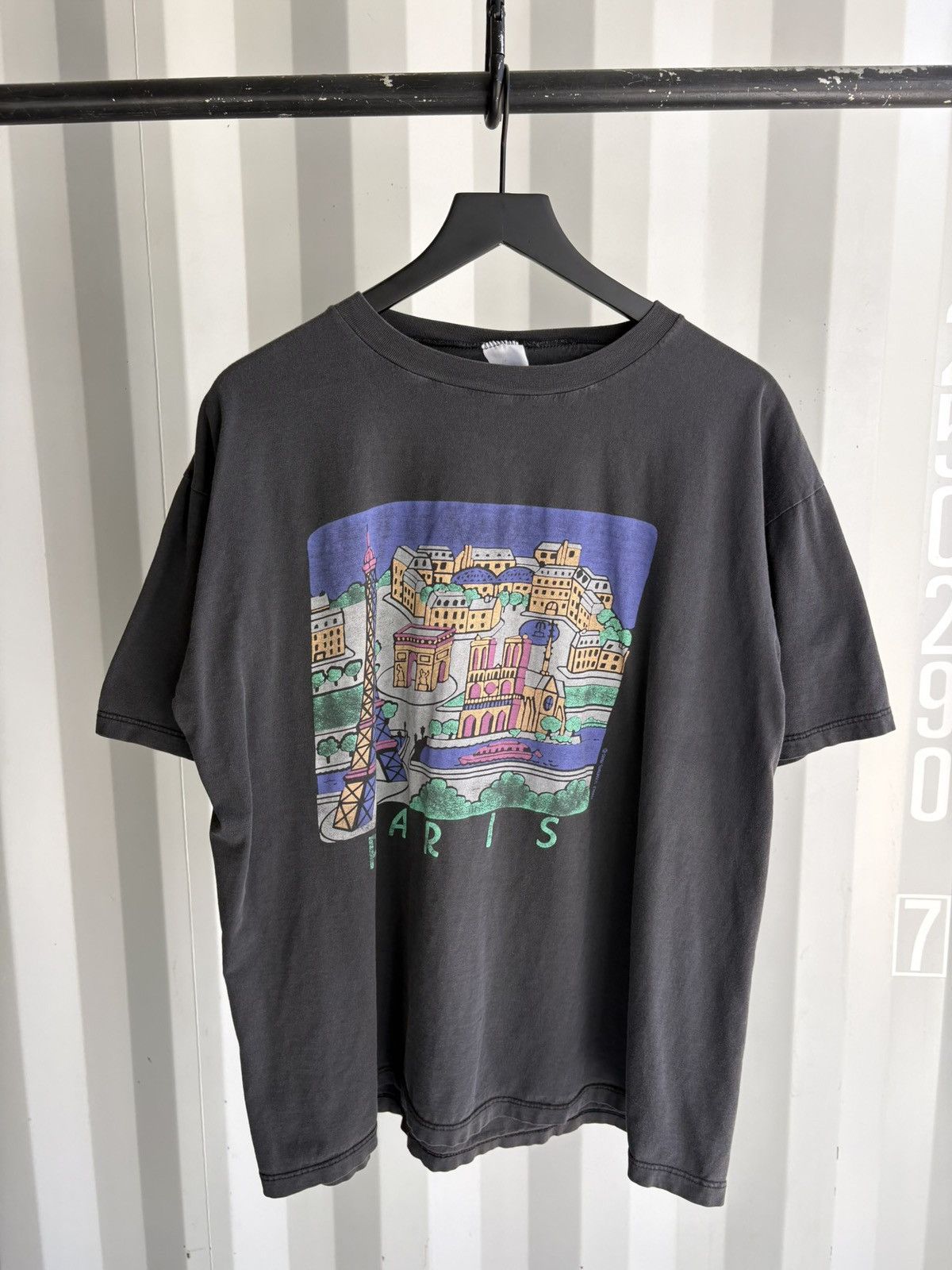Vintage Vintage Paris Art Shirt Faded Grunge Band Distressed Boxy Size US XL / EU 56 / 4 - 1 Thumbnail