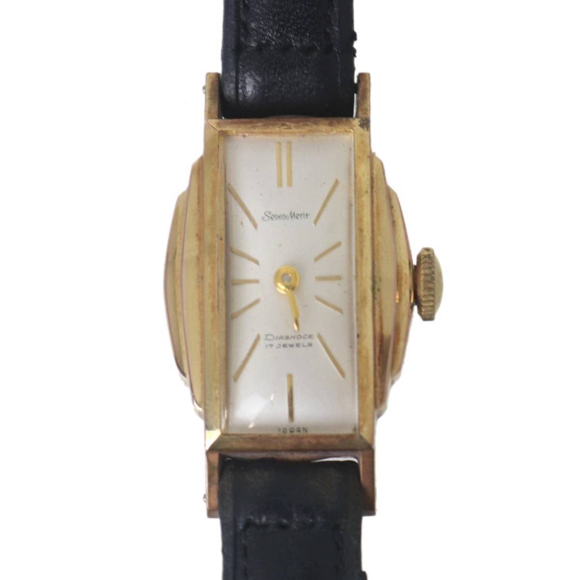 Seiko SEIKO Merit Women's Hand-Wound DiaShock 17 Jewels Watch, Gold and Black, 5257, Fits wrists from 14cm to 17.5cm Size ONE SIZE - 1 Thumbnail