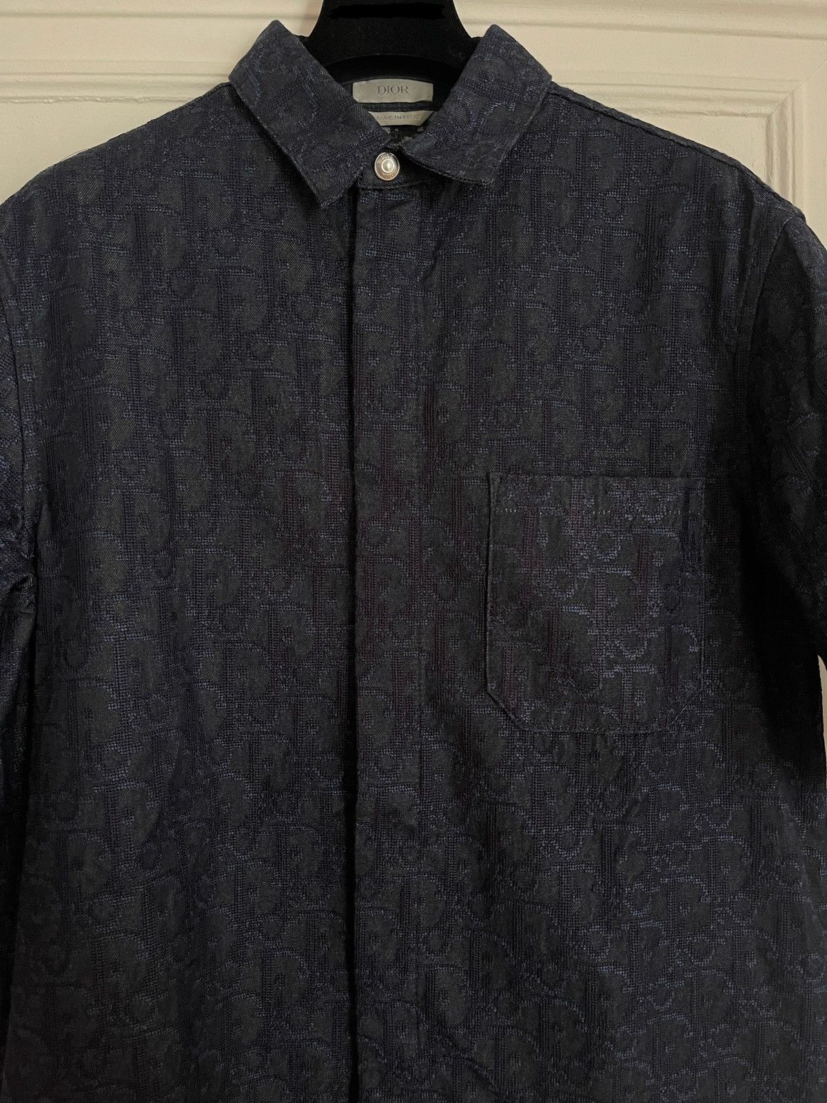 Dior Dior Ss Denim Shirt Oblique Cross Monogram 37 Size US M / EU 48-50 / 2 - 2 Thumbnail