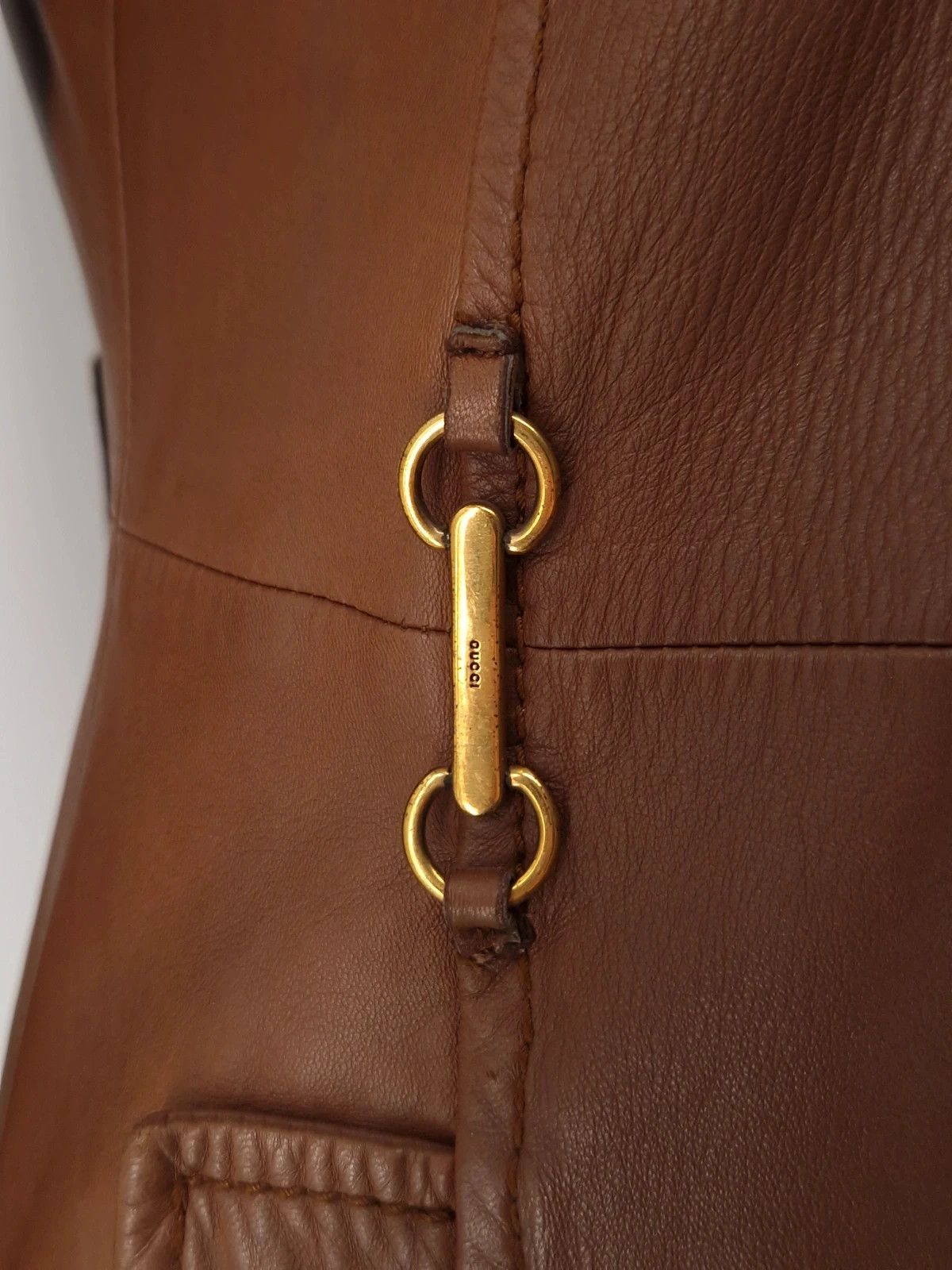 Gucci Gucci by Tom Ford Archival Brown Leather Coat Size S / US 4 / IT 40 - 5 Thumbnail
