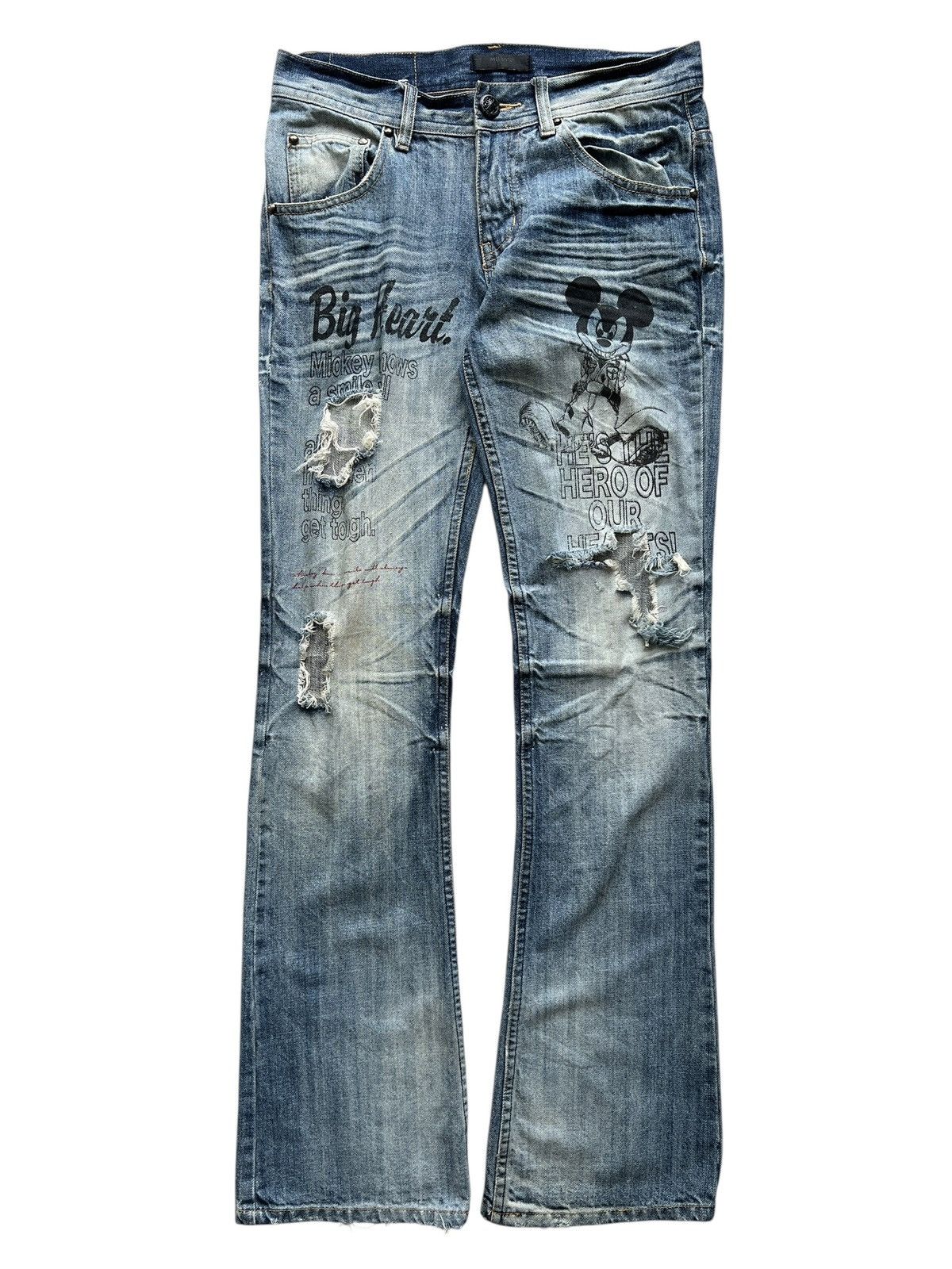 〈 MIDAS 〉Mickey Print Distressed Jeans Midas Jeans | Grailed