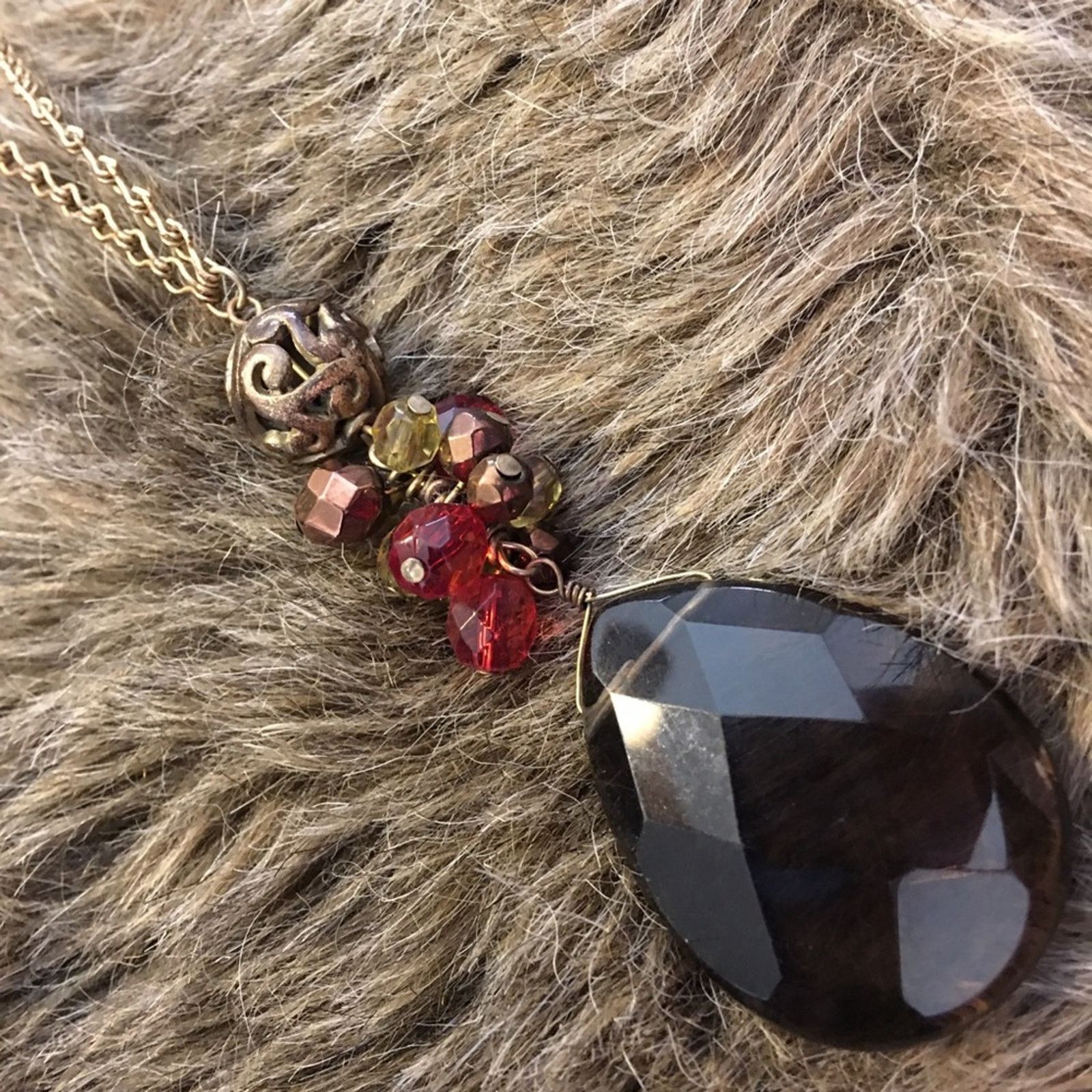 Vintage Vintage long glass crystal chandelier necklace Size ONE SIZE - 6 Thumbnail
