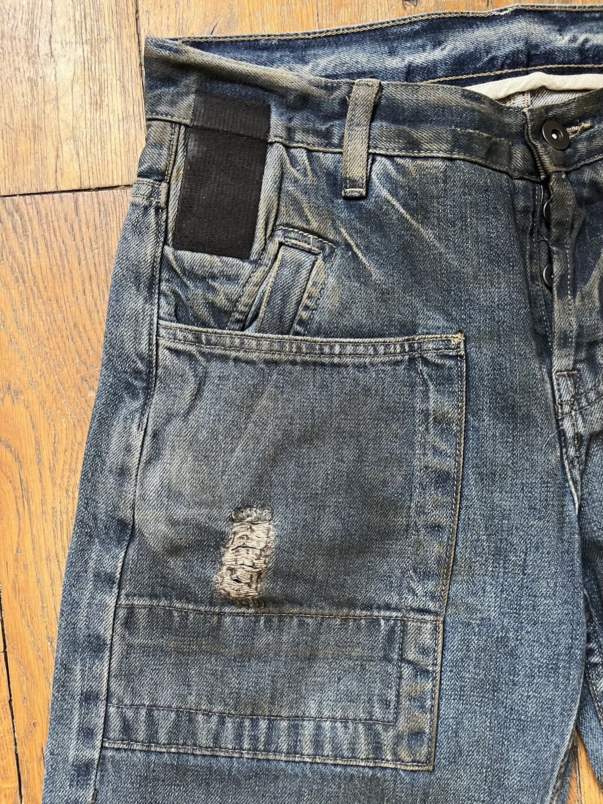 Rick Owens Rick Owens SLAB 2001 Mud Washed Denim Size US 27 - 3 Thumbnail