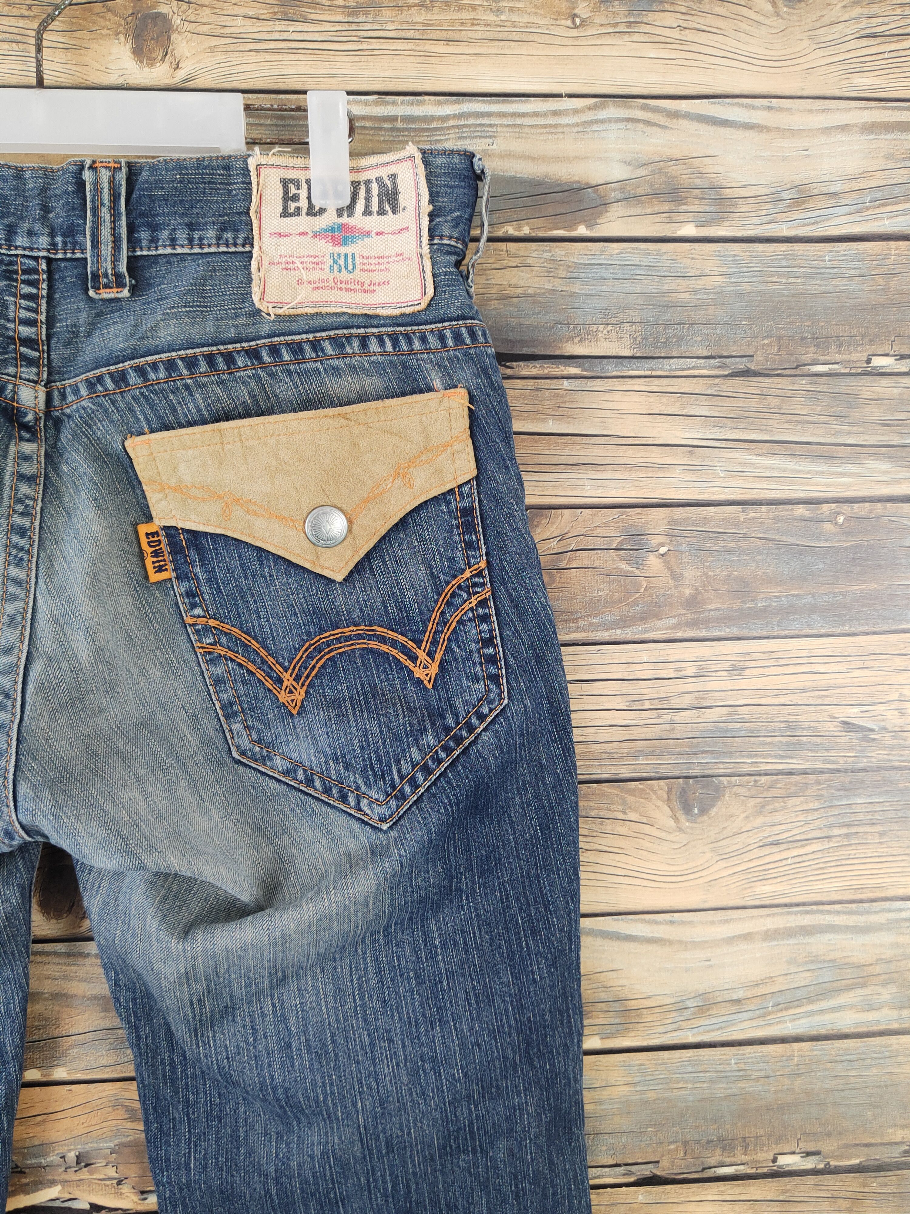 Edwin Edwin Dark Blue Distressed Ripped Jeans #W1866 Size US 33 - 11 Thumbnail