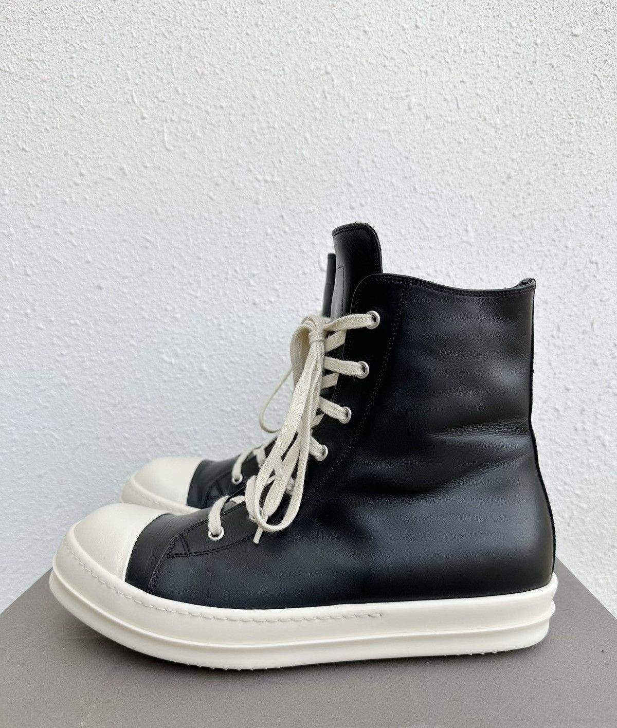 Rick Owens Rick Owens Mainline Black & White Leather High-Top Size US 9.5 / EU 42-43 - 1 Thumbnail