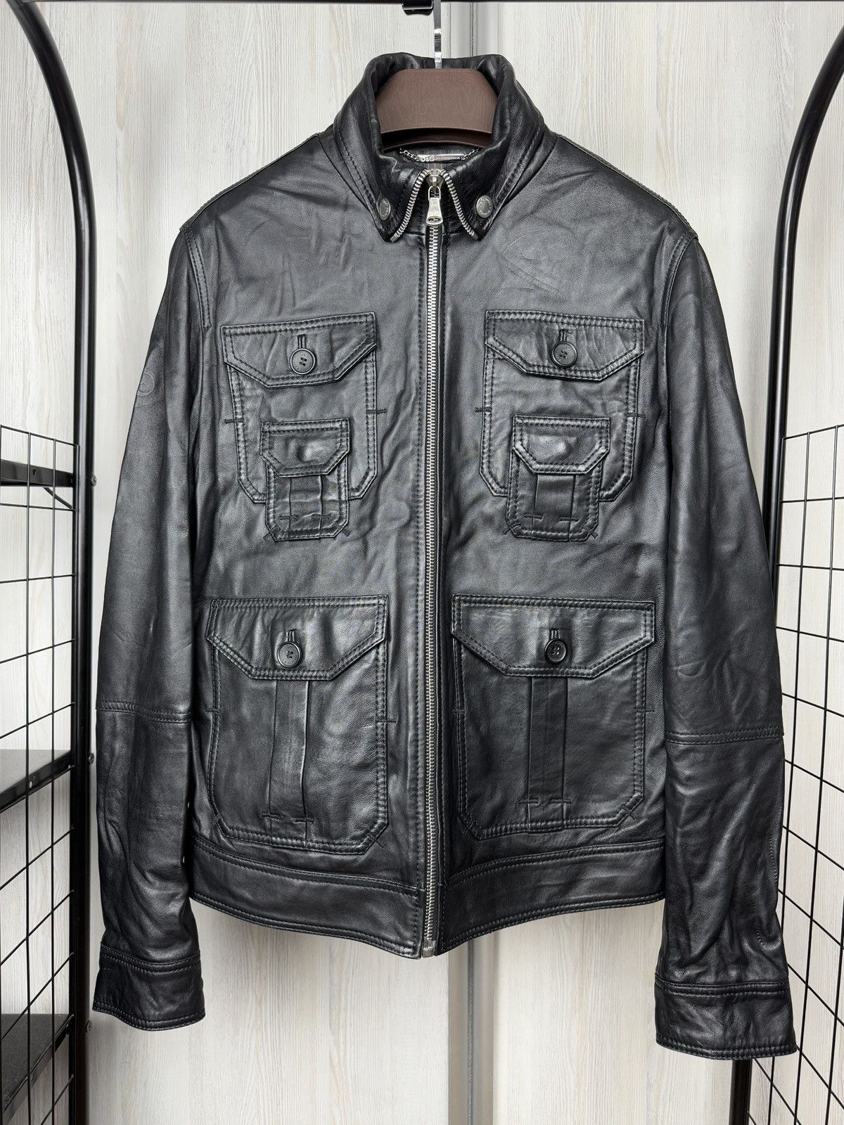 Dolce & Gabbana 2000s Dolce & Gabbana Multipocket Black Leather Jacket Size US L / EU 52-54 / 3 - 2 Thumbnail