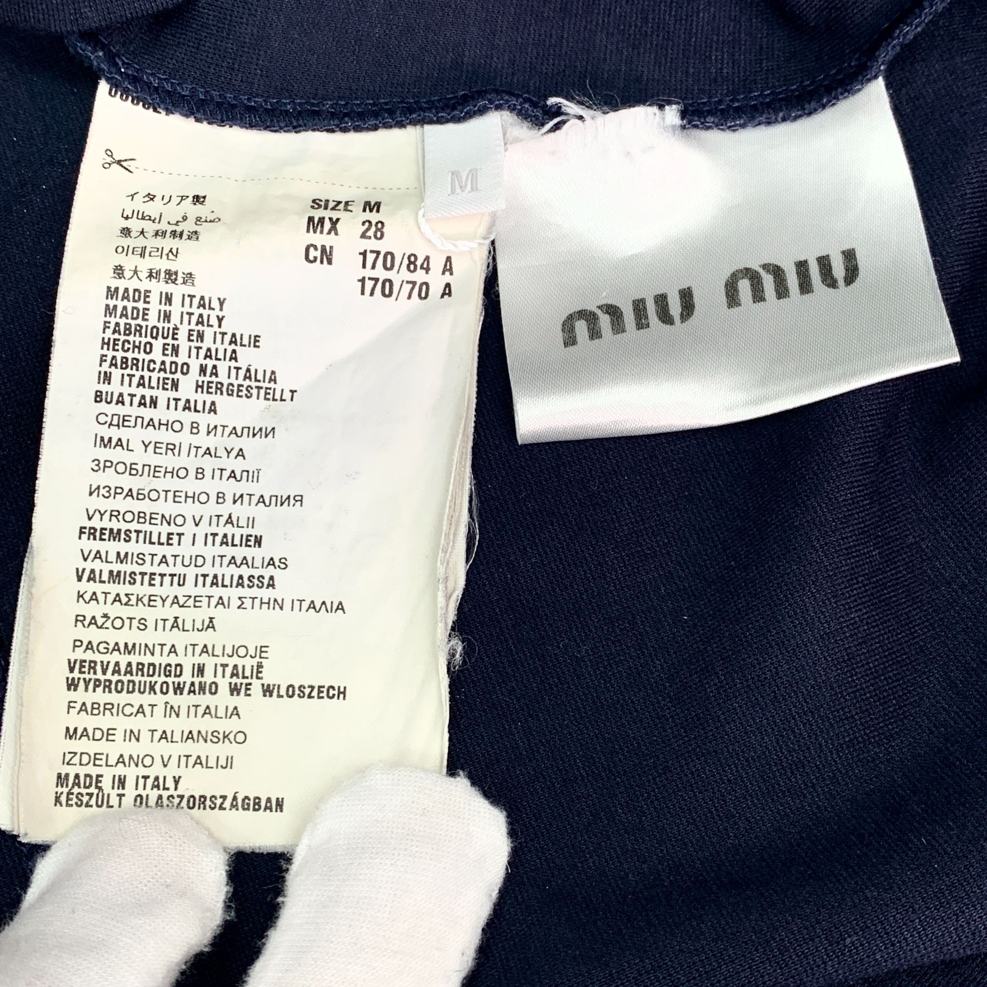 Miu Miu MiuMiu Colorblock Logo Cotton Short-Sleeve Dress (Size M) Size M / US 6-8 / IT 42-44 - 4 Thumbnail