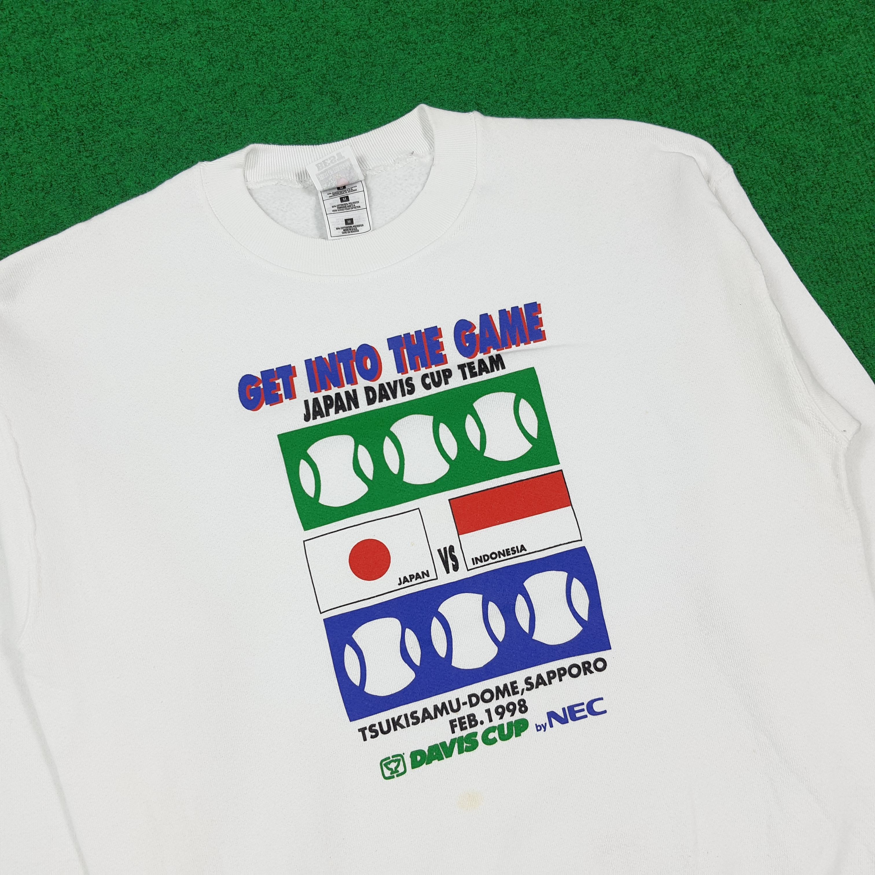 Fruit Of The Loom Vintage 90s Davis Cup Sapporo Tennis Sweatshirt C287N32 Size US M / EU 48-50 / 2 - 2 Thumbnail
