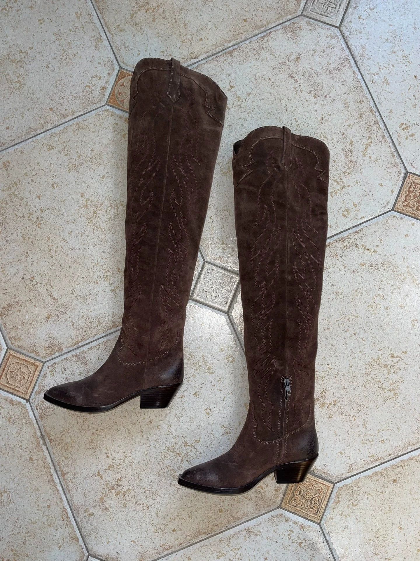 ASH ASH Western Flame Suede Over-the-Knee Boots 38 Size US 7.5 / IT 37.5 - 4 Thumbnail
