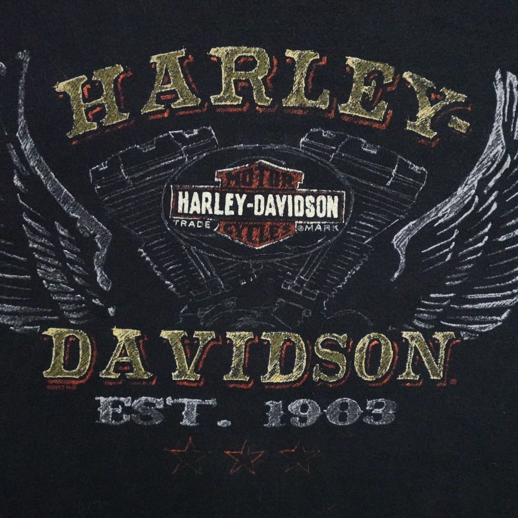 Harley Davidson Harley-Davidson Shirt Mens Large Black Fresno California Wings Motorcycles Biker T-Shirt Short Sleeve Graphic Print Crew Neck Cotton Size US L / EU 52-54 / 3 - 3 Thumbnail