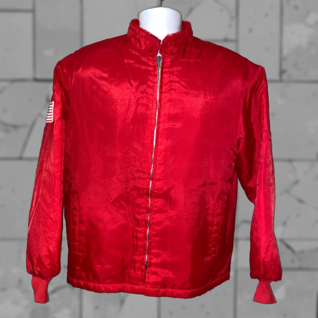 Vintage Lakes Jacket Mens Red Fleece Lined Full Zip Jacket Size M Regular Zip Mens Red Lakes Jacket Full Zip Jacket Size US M / EU 48-50 / 2 - 1 Thumbnail