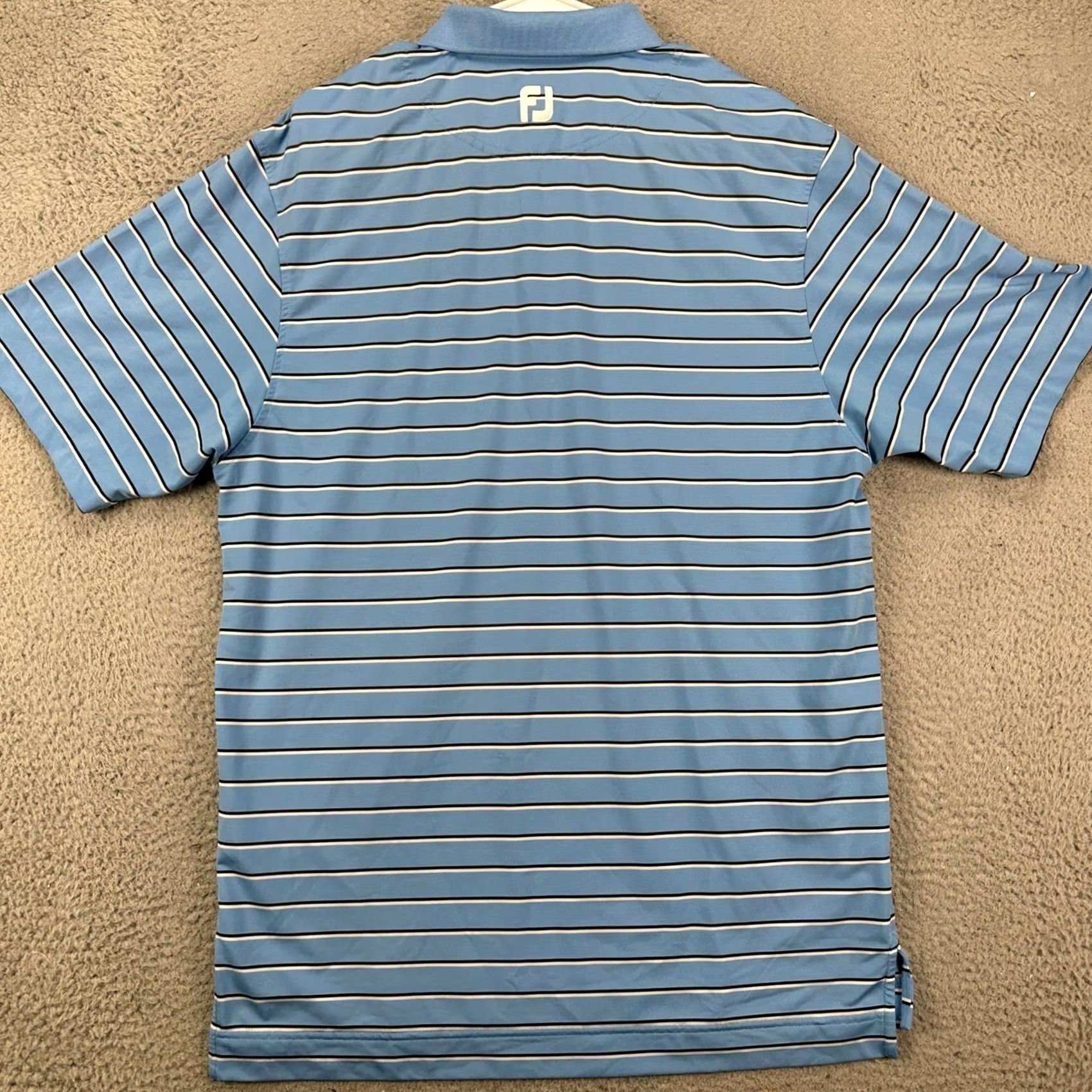 Footjoy FootJoy Mens Polo Shirt Golf Short Sleeve Blue Striped Stretch Rugby Double Striped FJ M Size US M / EU 48-50 / 2 - 3 Thumbnail