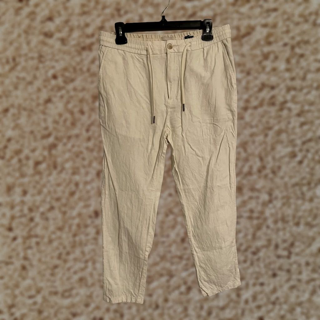 Scotch & Soda Scotch & Soda Warren Linen Blend Twill Jogger Pants Ivory White - Men's 32x30 Pants Junior Mens Womens Size US 32 / EU 48 - 1 Thumbnail
