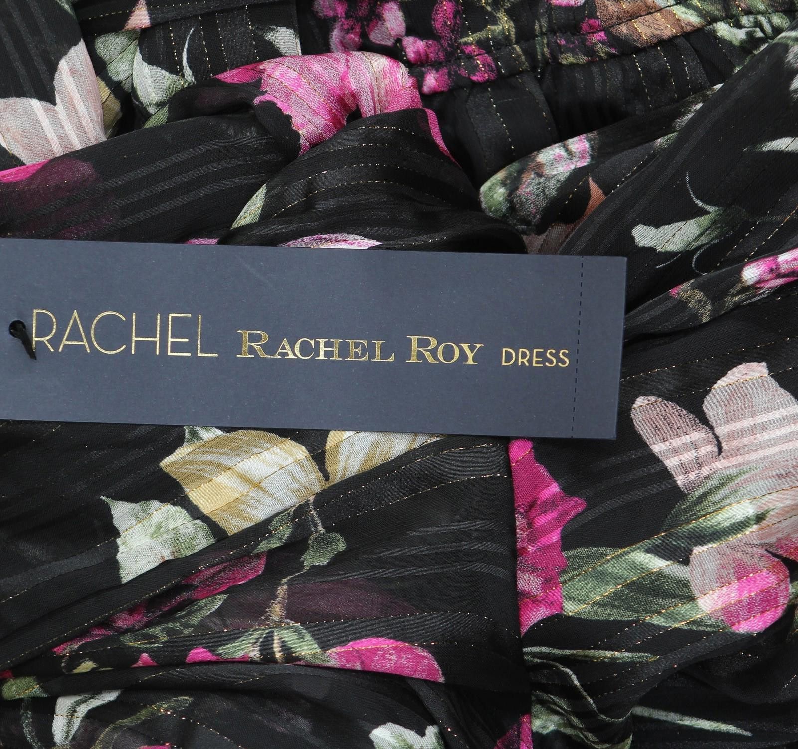 Other Rachel By Rachel Roy Midi Belted Tiered Dress Black Multi 2 Size XS / US 0-2 / IT 36-38 - 3 Thumbnail
