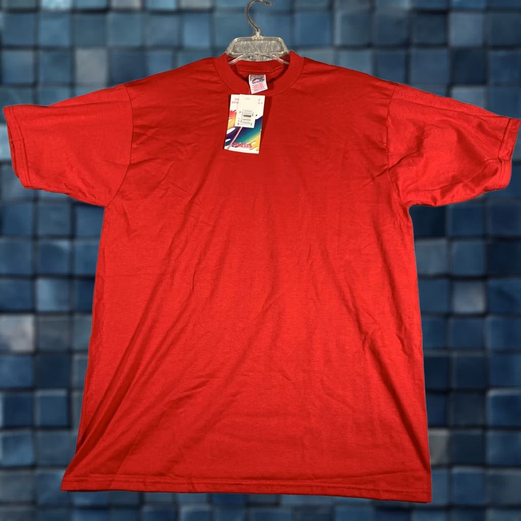 Jerzees VINTAGE Jerzees Shirt Mens XL Red 50/50 Heavyweight Blank Crewneck Short Sleeve Mens XL Red 50/50 Heavyweight Crew Neck T-Shirt Size US XL / EU 56 / 4 - 1 Thumbnail