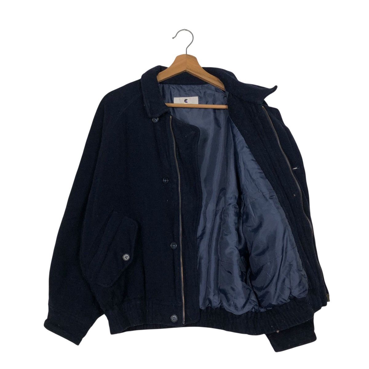 Japanese Brand 📌Vintage Wool Bomber Jacket Cittafascino Issey Miyake Size US M / EU 48-50 / 2 - 13 Thumbnail