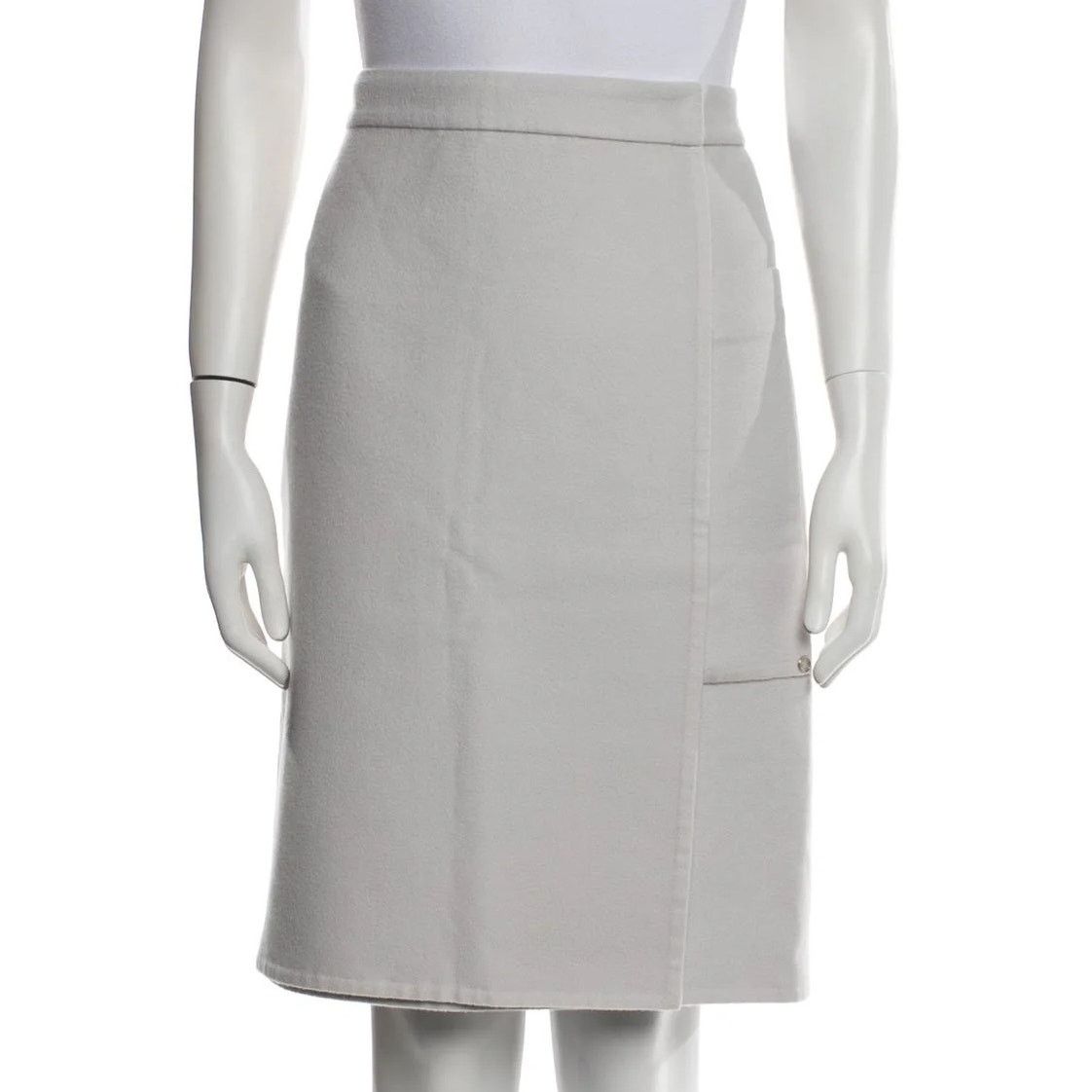 Hermes Authentic 100% Cashmere HERMES Skirt w Logo Sz 38 US 8 / 10 Size 30" / US 8 / IT 44 - 1 Thumbnail